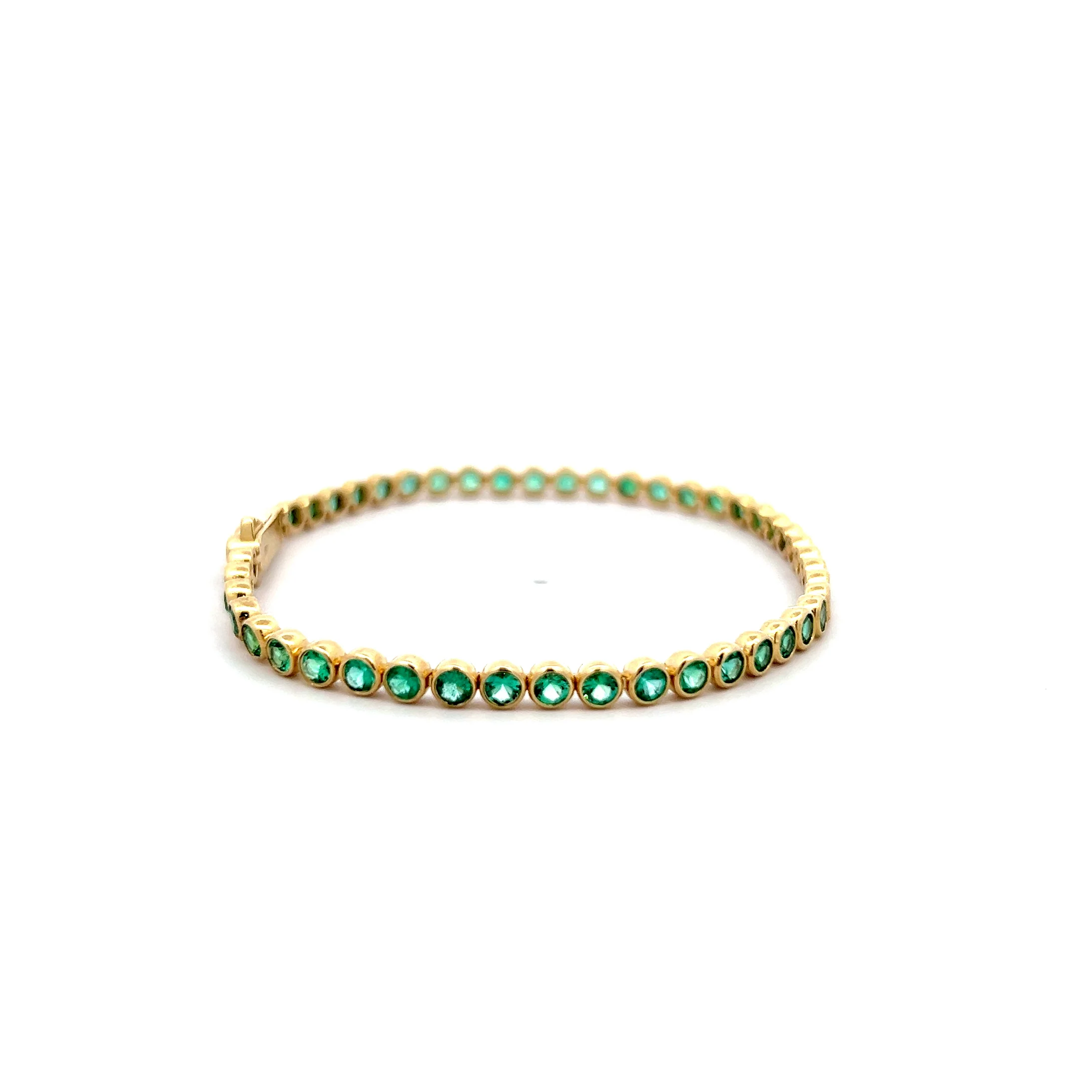 3.95 Emerald Tennis Bracelet in 14k Yellow Gold - Image 3