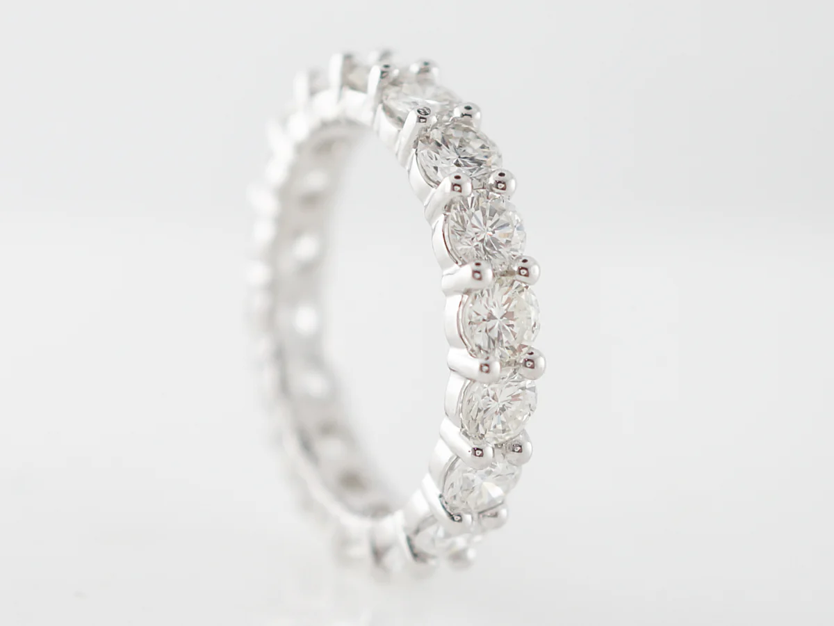 3 Carat Diamond Eternity Wedding Band in White Gold - Image 2