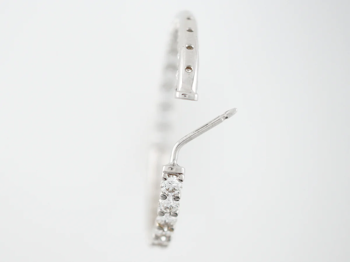 3 Carat Diamond Hoop Earrings in 18k White Gold - Image 5