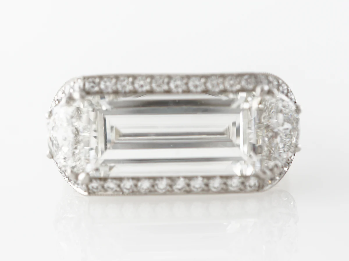 3 Carat Emerald Cut Diamond Engagement Ring in Platinum