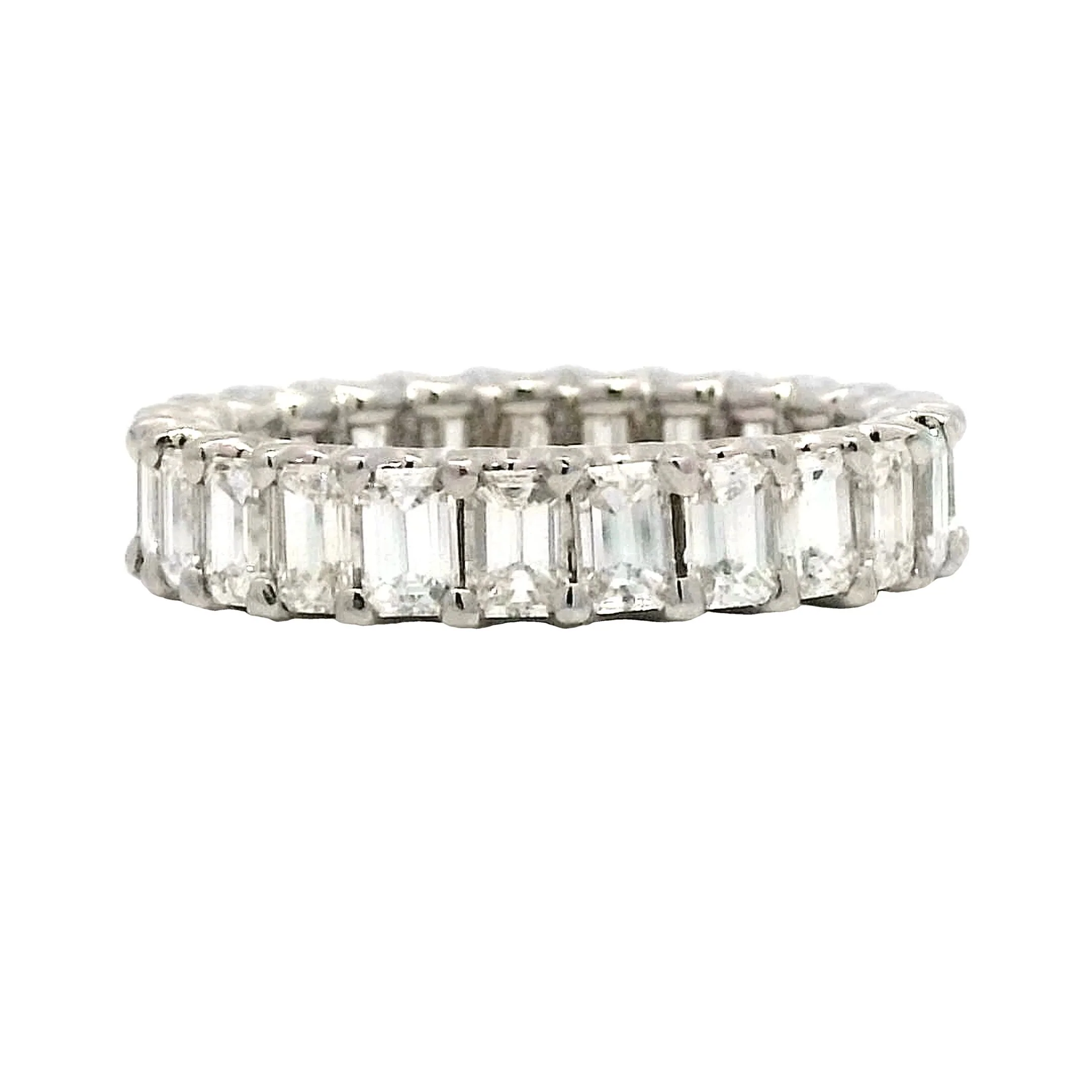 3 Carat Emerald Cut Diamond Eternity Band in Platinum - Image 2