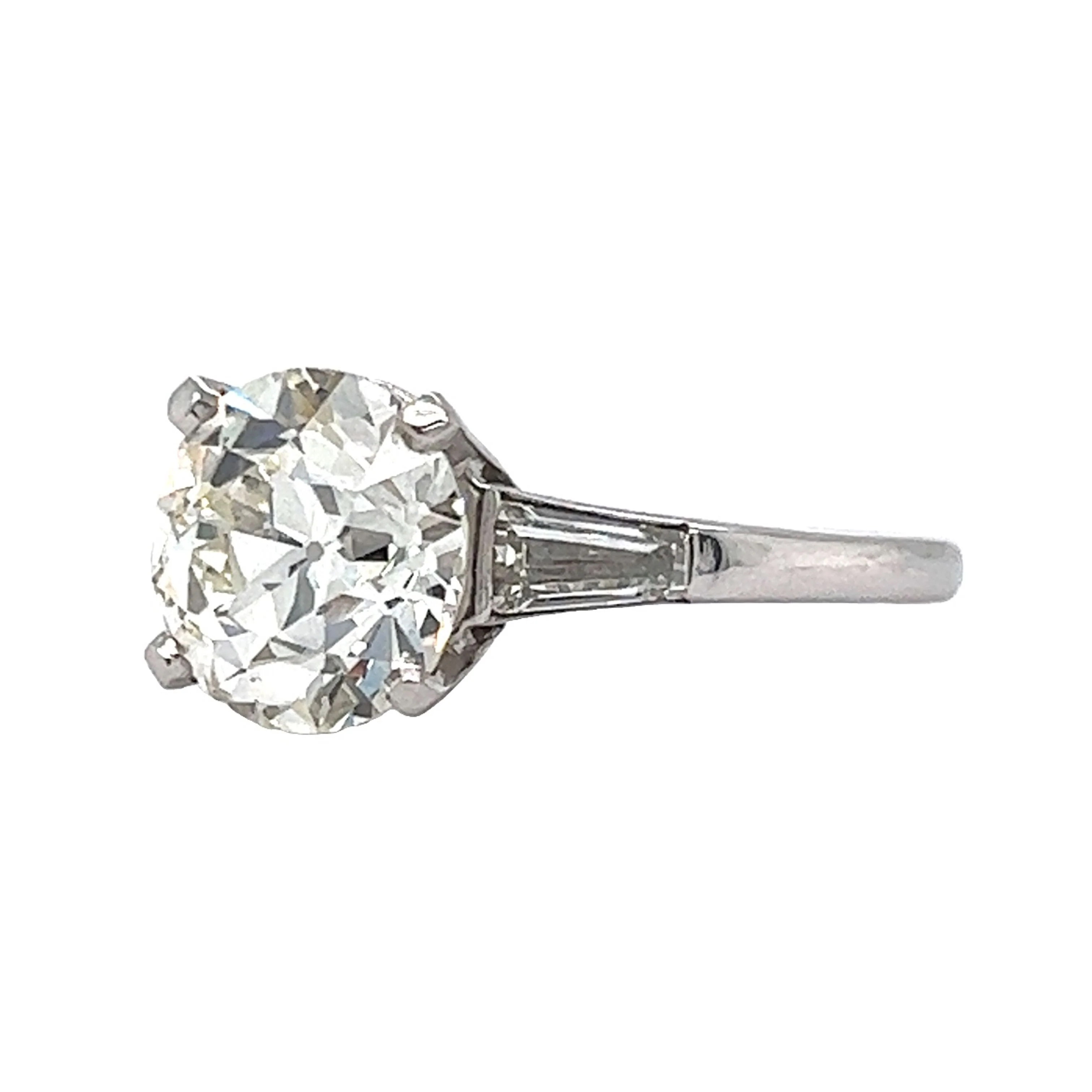 3 Carat Old European Diamond Engagement Ring in Platinum - Image 2