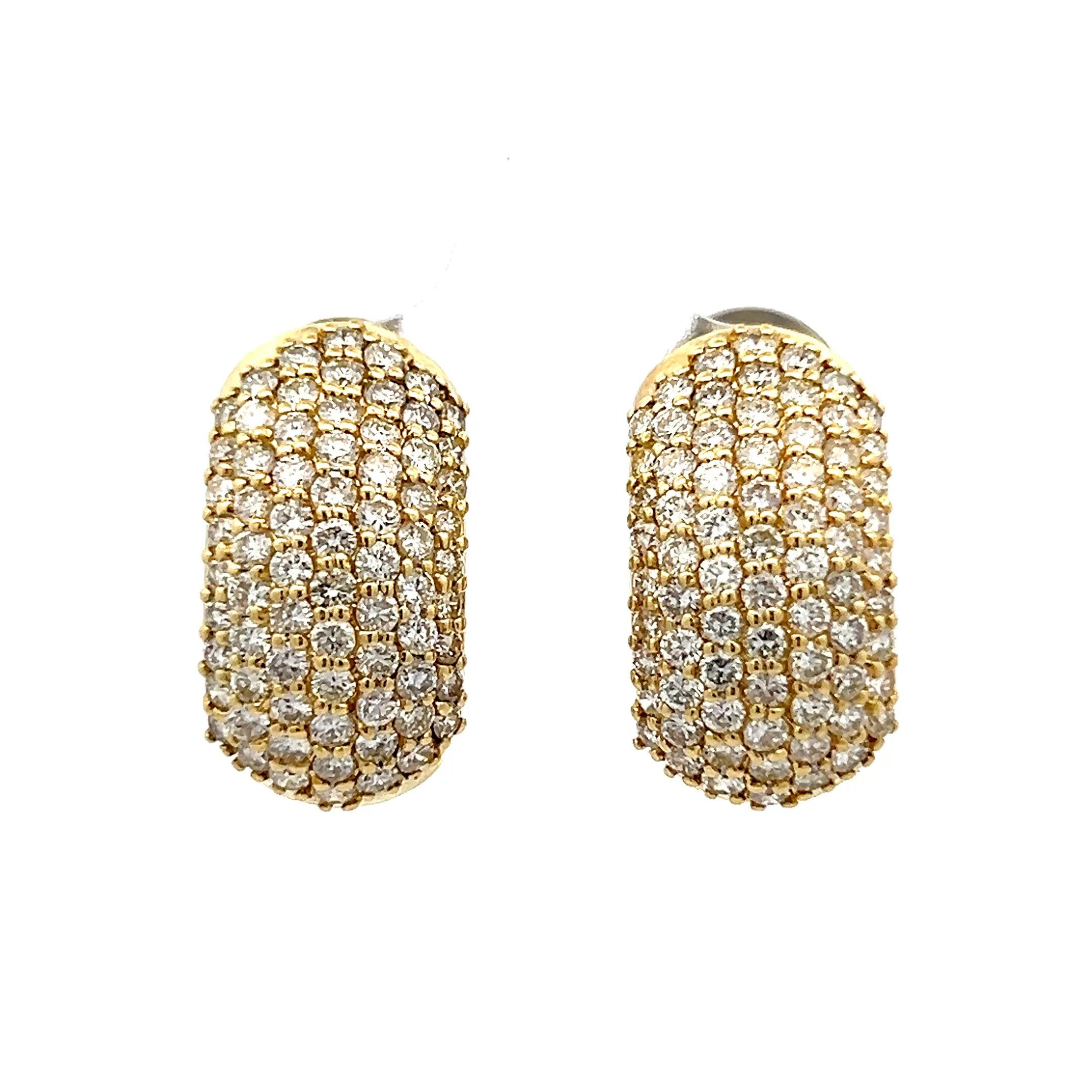 3 Carat Pave Diamond J Hoop Earrings 18k
