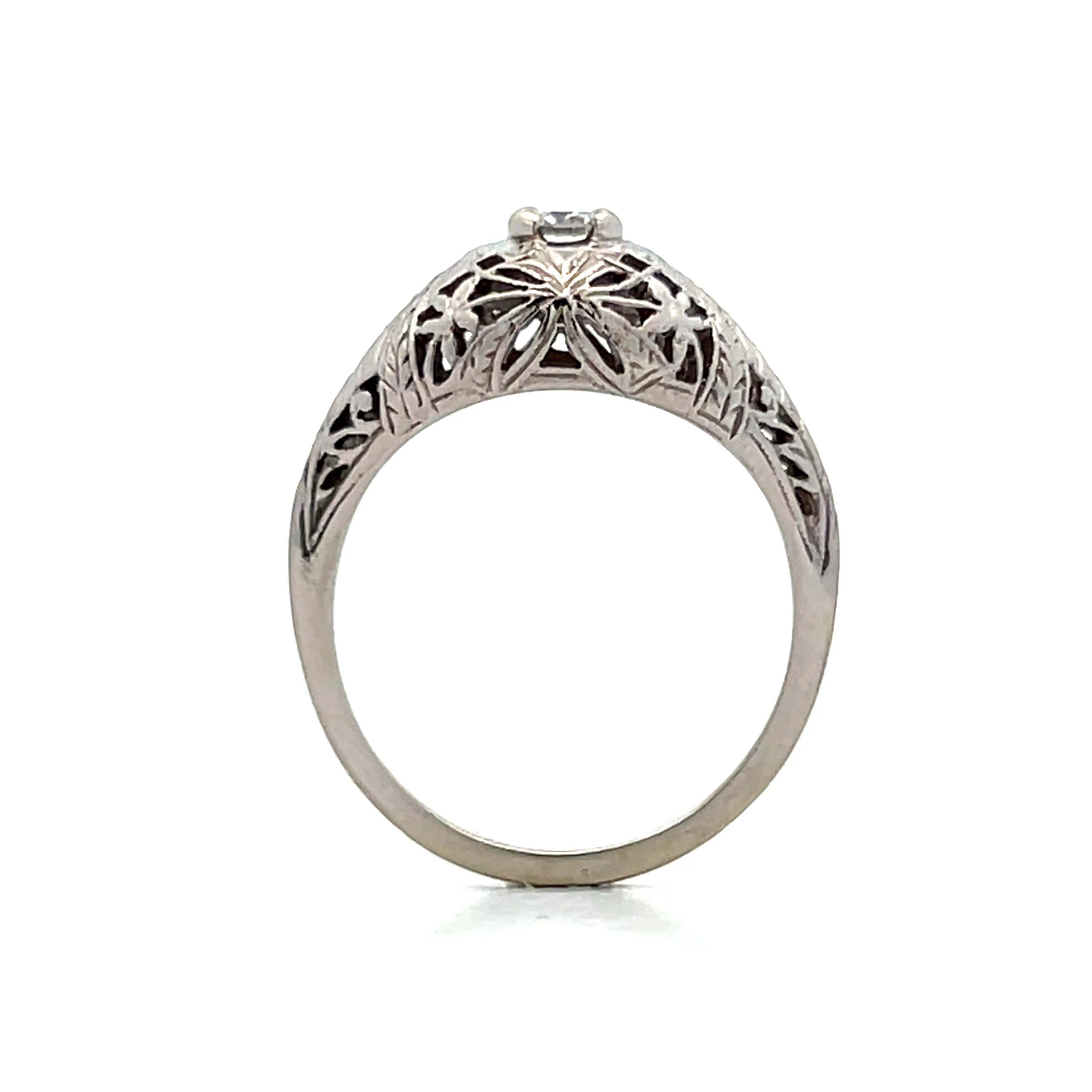 .30 Antique Deco Filigree Engagement Ring in 14k - Image 4