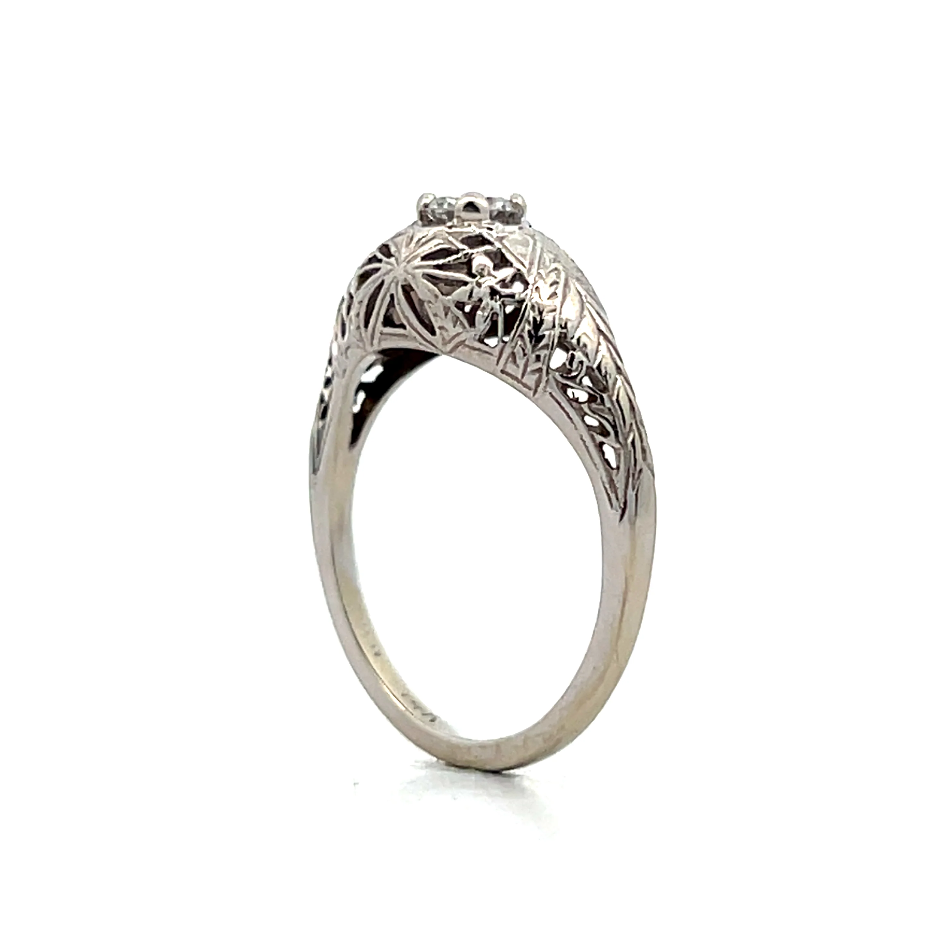 .30 Antique Deco Filigree Engagement Ring in 14k - Image 5