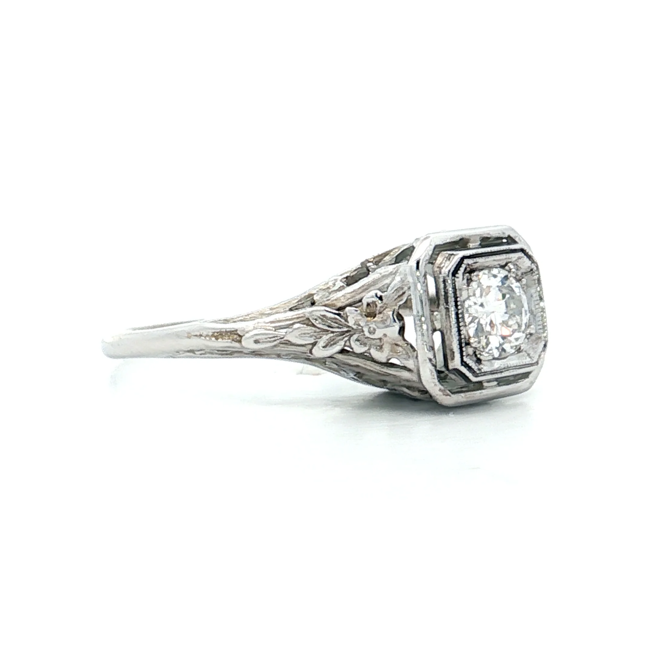 .30 Antique Old European Diamond Engagement Ring 18k - Image 3
