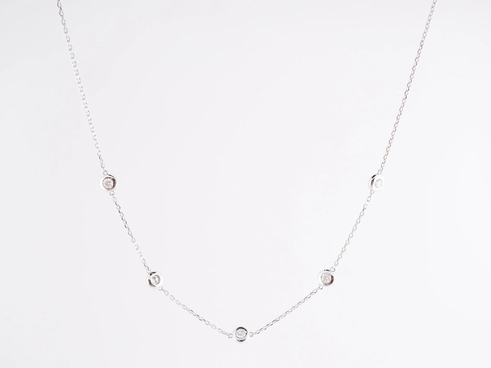 .30 Bezel Set Diamond Necklace in 14K White Gold - Image 2