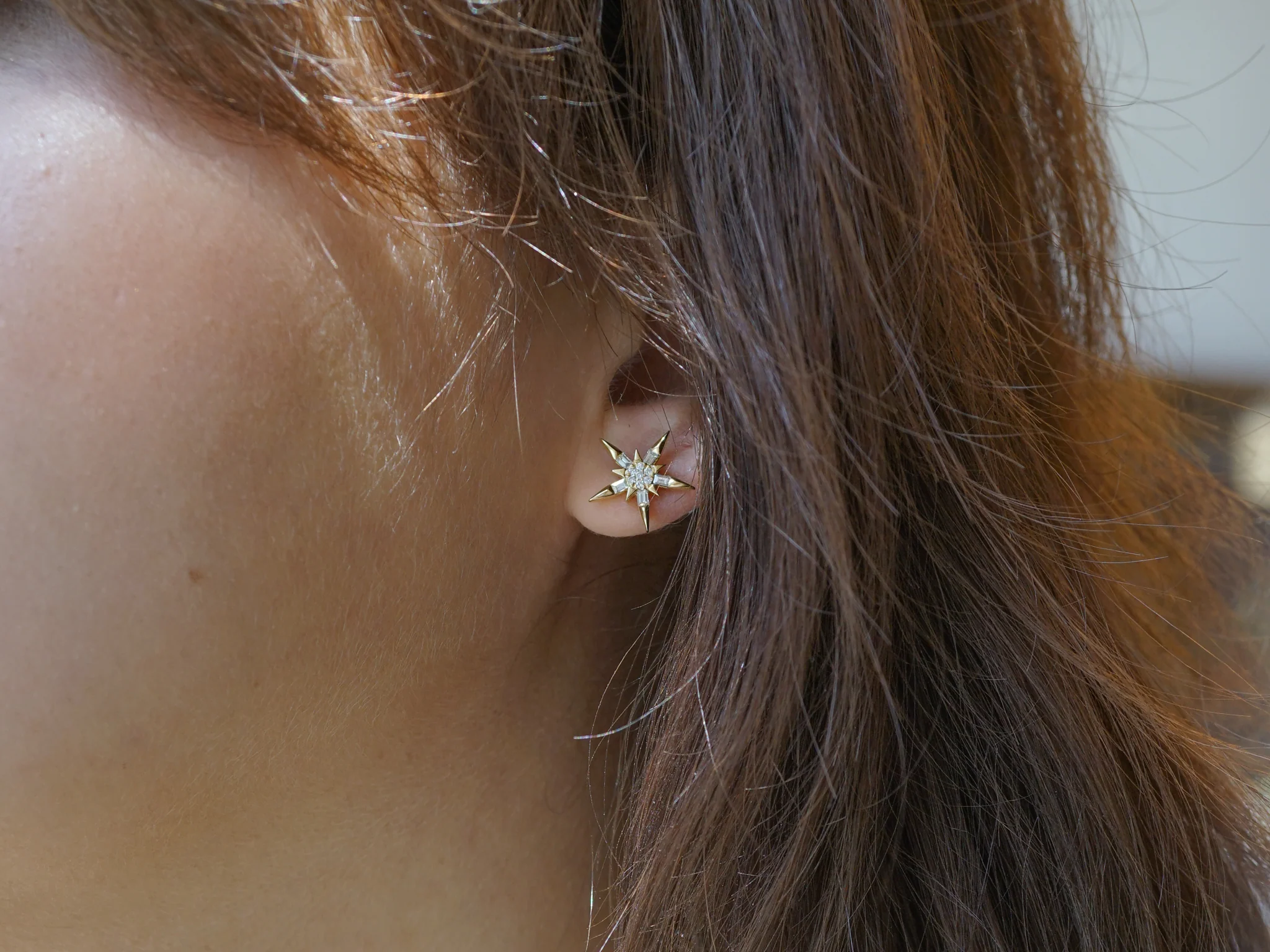 .30 Carat Diamond Starburst Earrings in 18k Yellow Gold - Image 5