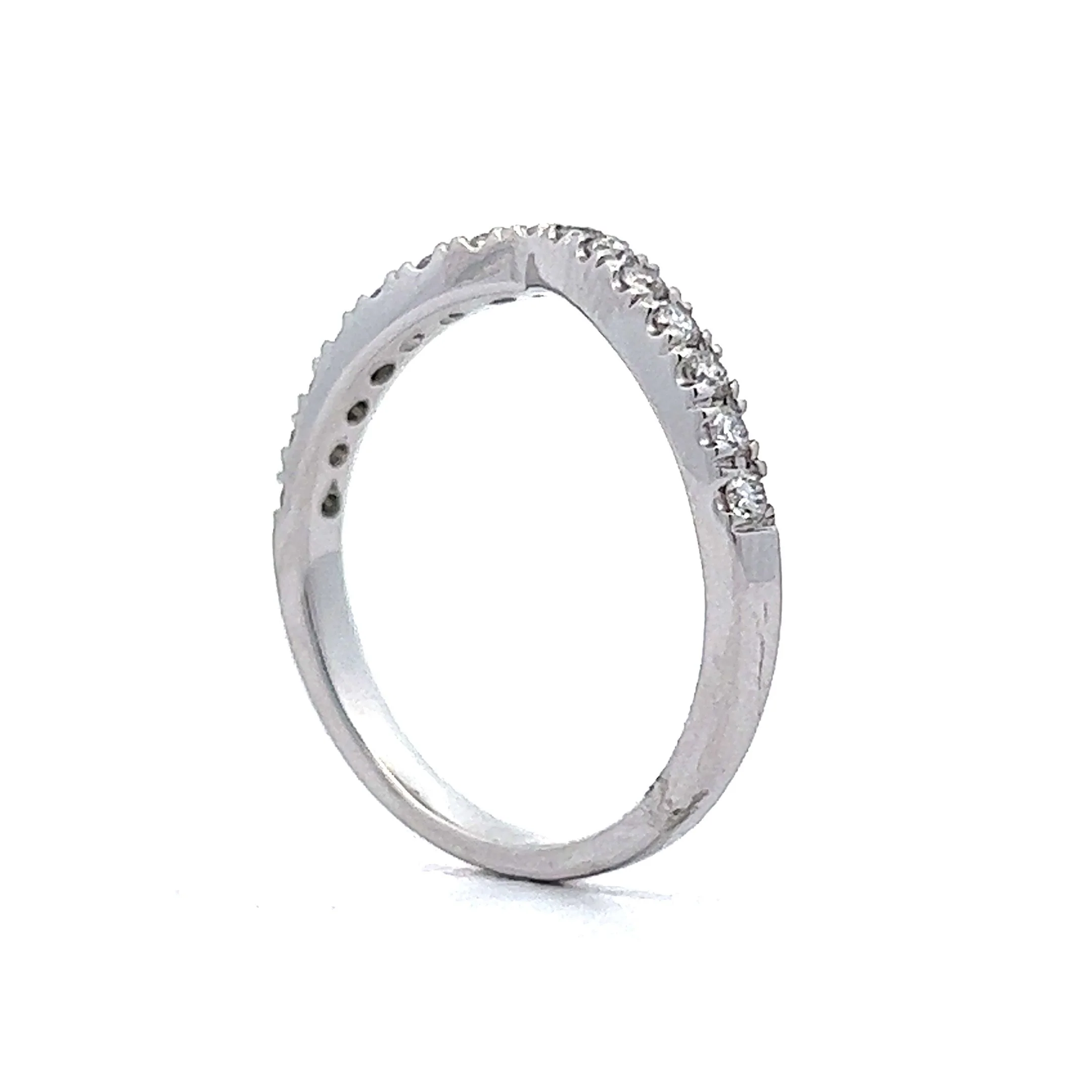 .30 Contoured Diamond Wedding Band in 14k White Gold - Image 5