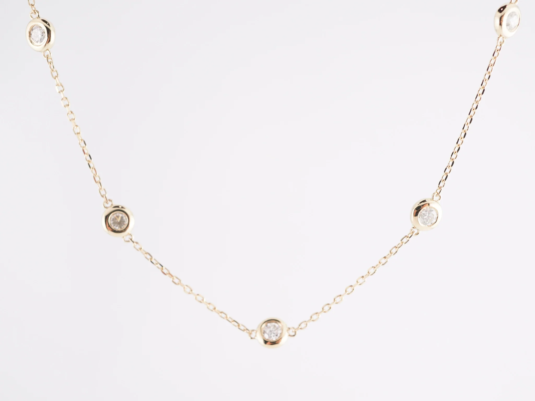.30 Diamond Bezel Set Necklace in 14K Yellow Gold - Image 2