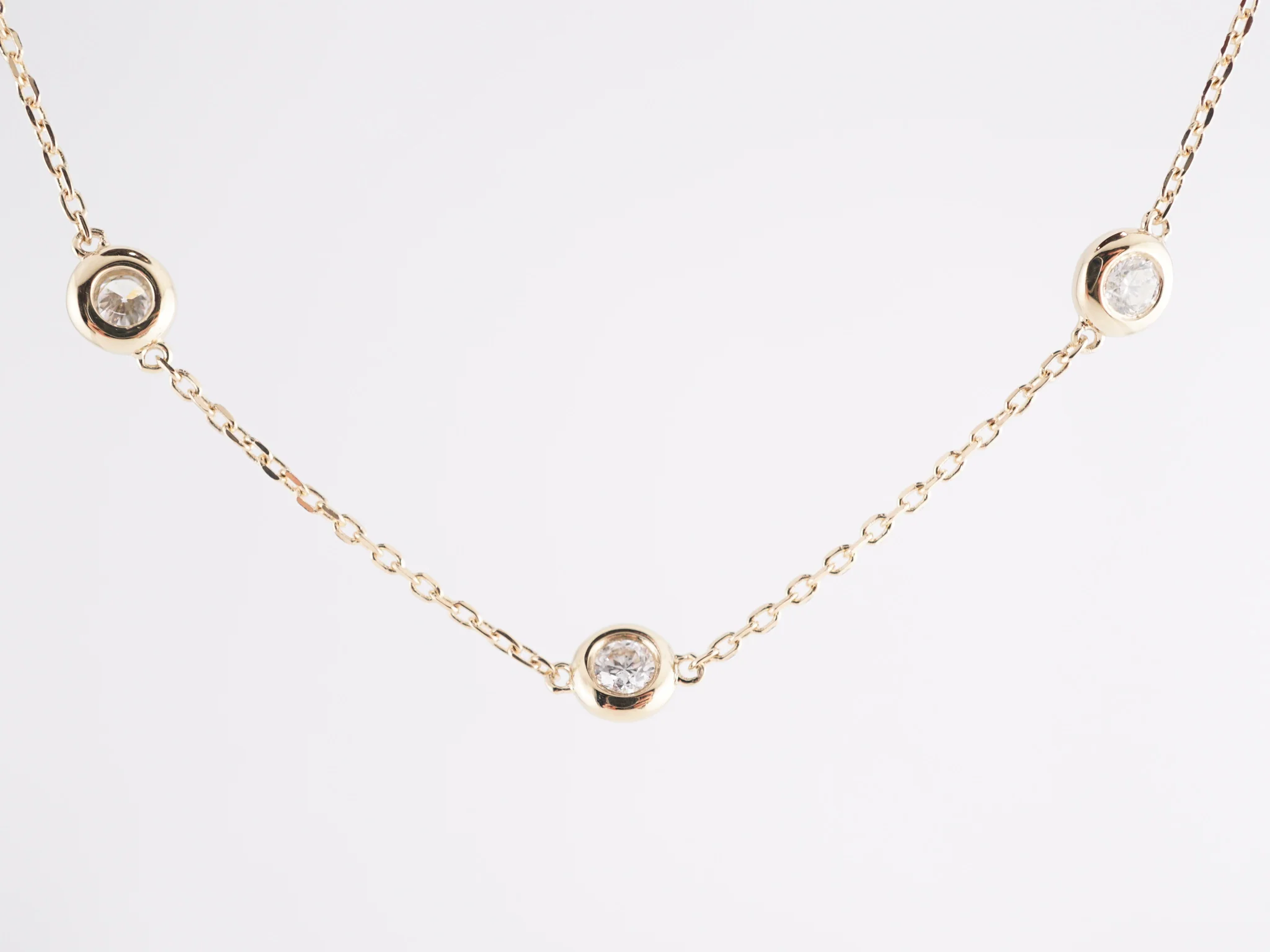 .30 Diamond Bezel Set Necklace in 14K Yellow Gold - Image 3