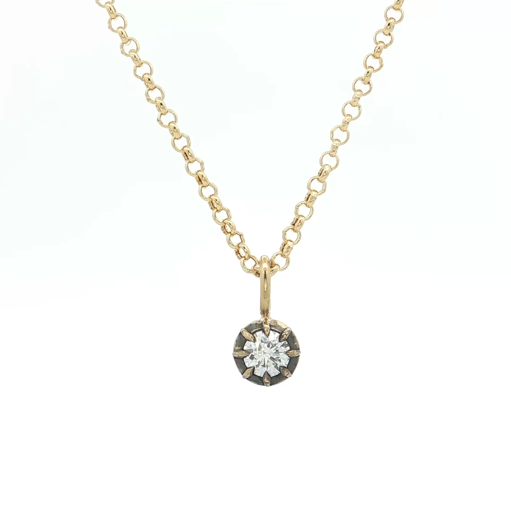 .30 GIA Round Brilliant Diamond Pendant Necklace 18k