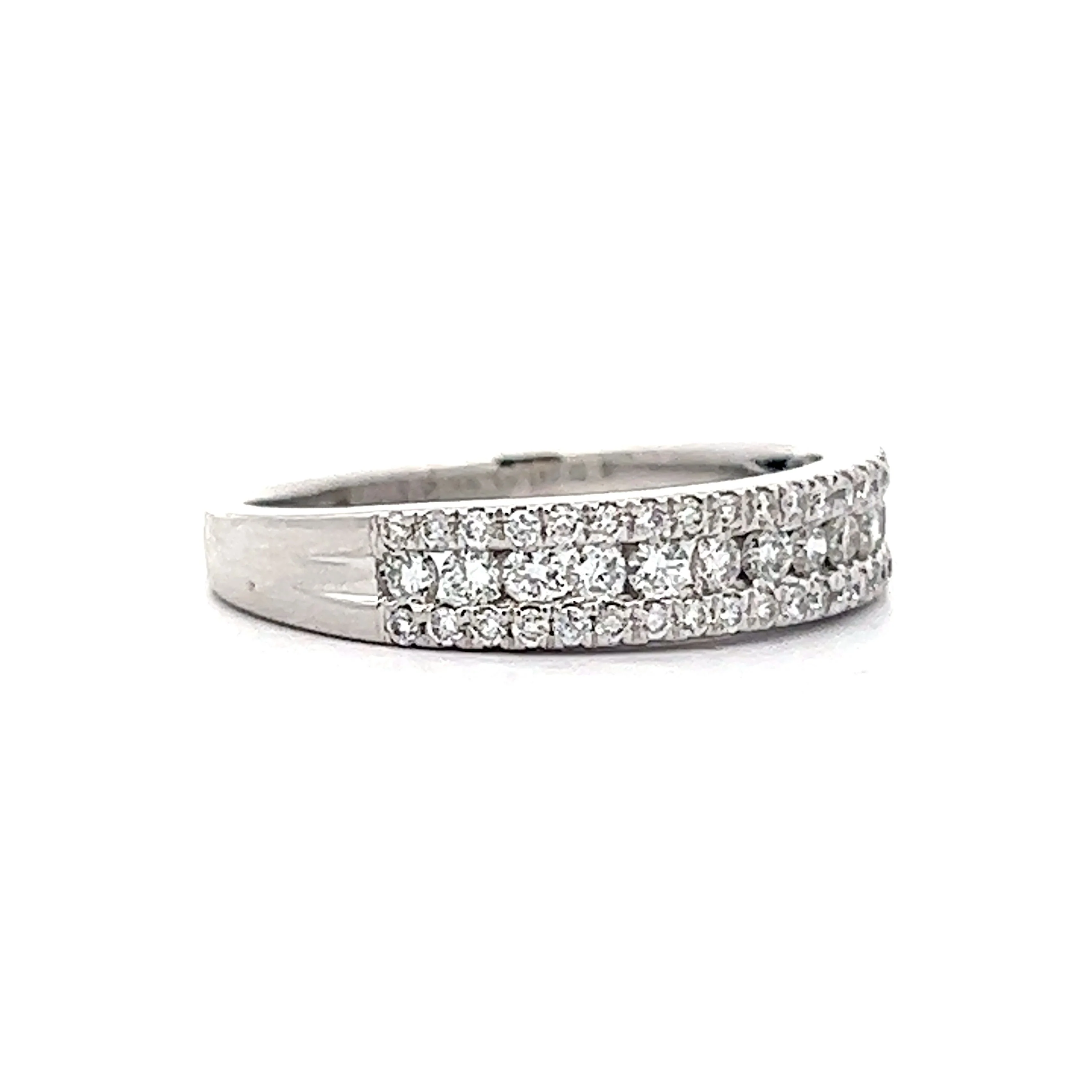 .30 Pave Diamond Stacking Ring in White Gold - Image 3