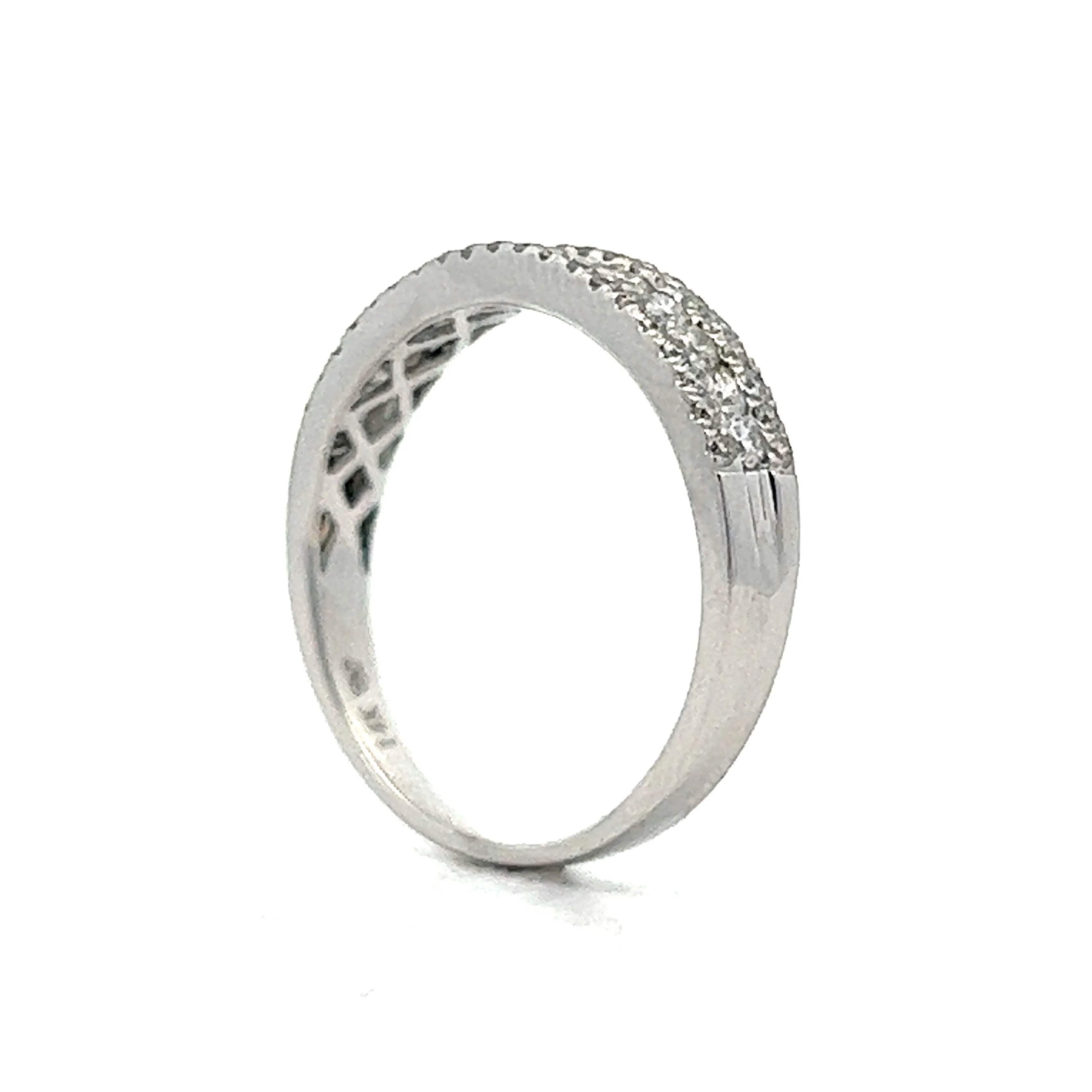 .30 Pave Diamond Stacking Ring in White Gold - Image 5
