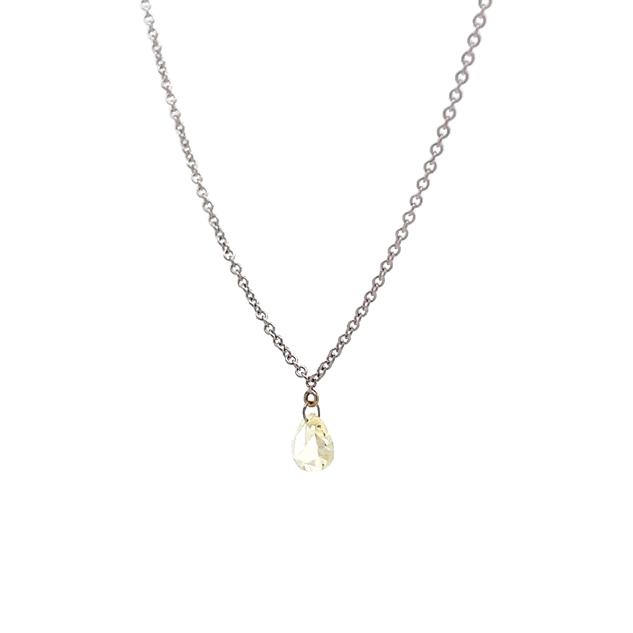 .30 Pear Rose Diamond Pendant Necklace in 14k - Image 2