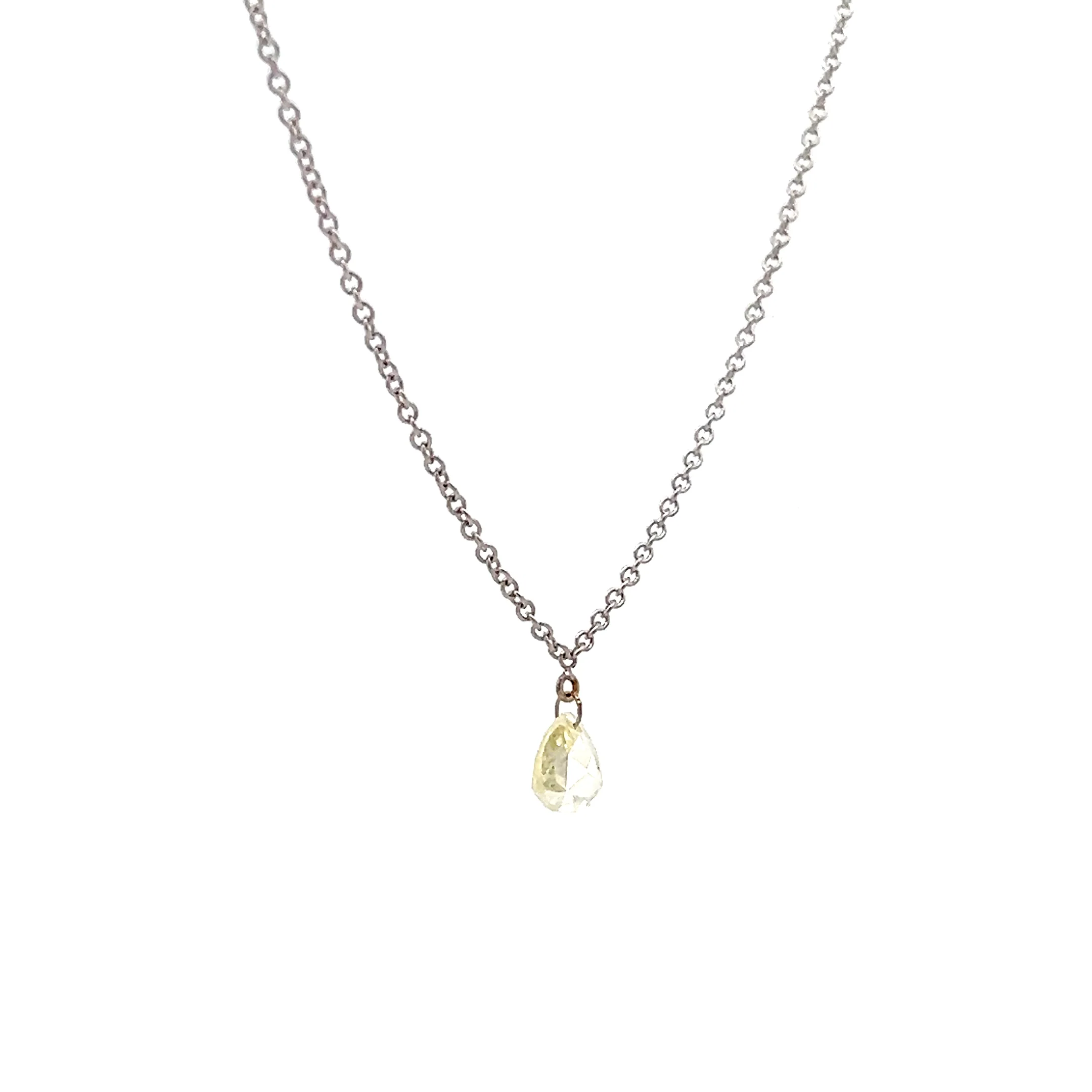 .30 Pear Rose Diamond Pendant Necklace in 14k - Image 3