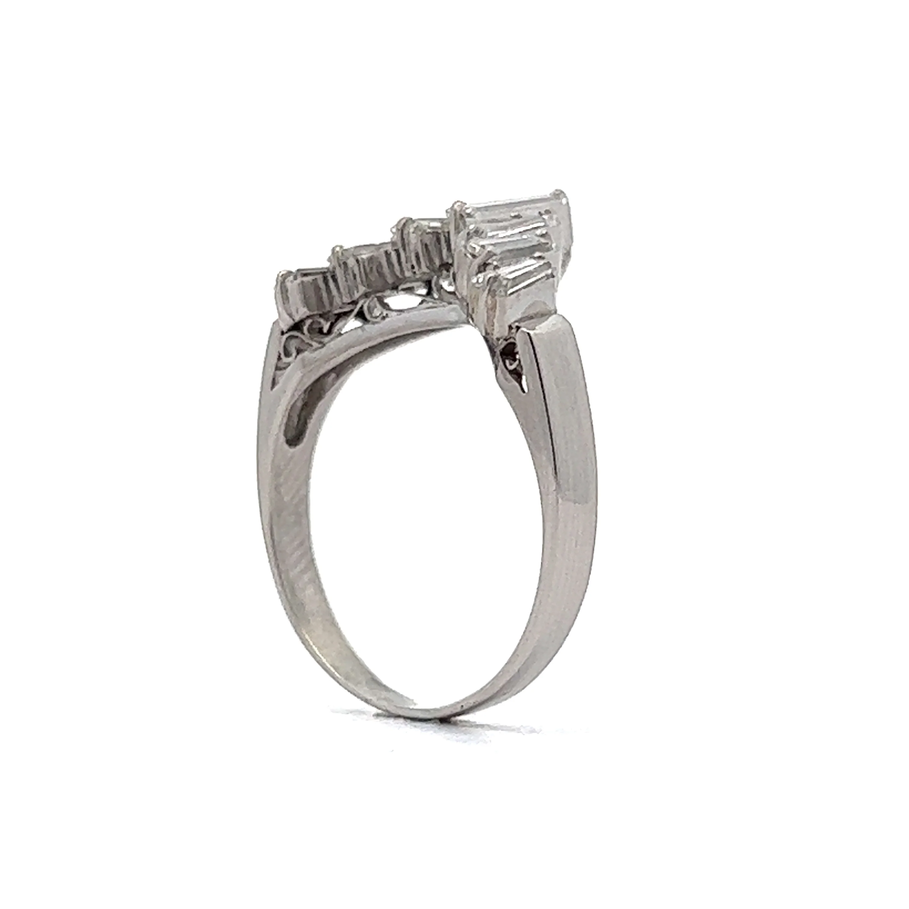 Baguette Diamond Tiara Wedding Band in Platinum - Image 5