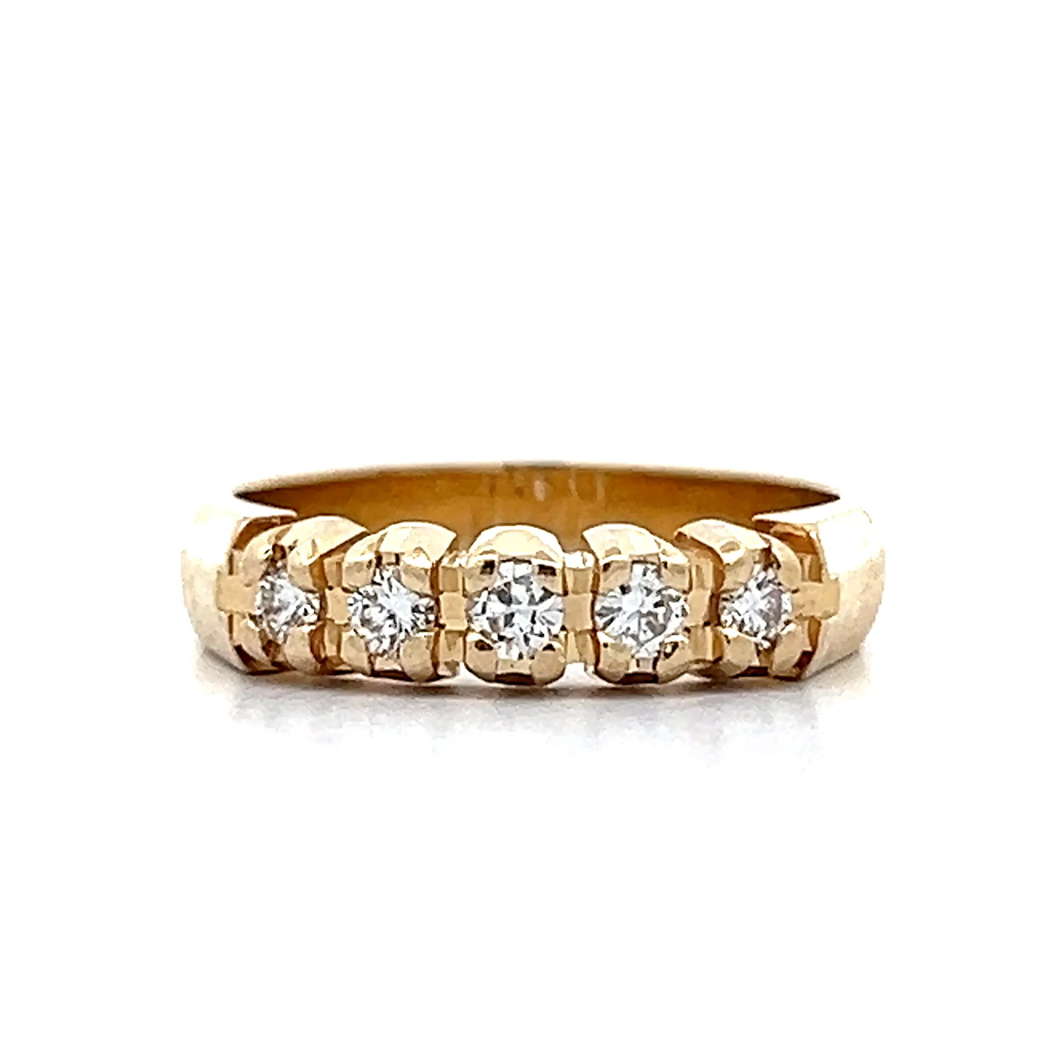 .30 Round Brilliant Diamond 5 Stone Band in 14k