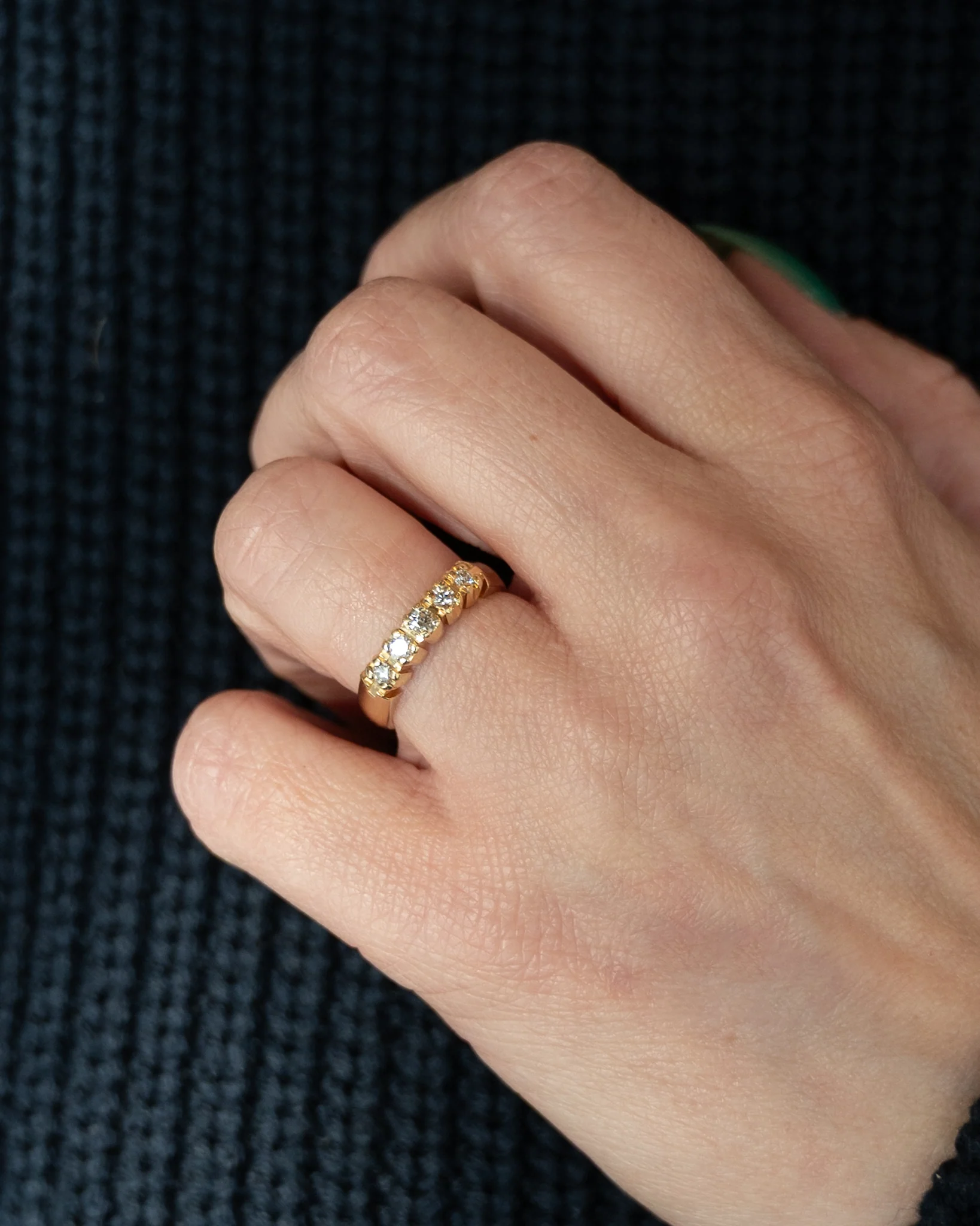 .30 Round Brilliant Diamond 5 Stone Band in 14k - Image 7