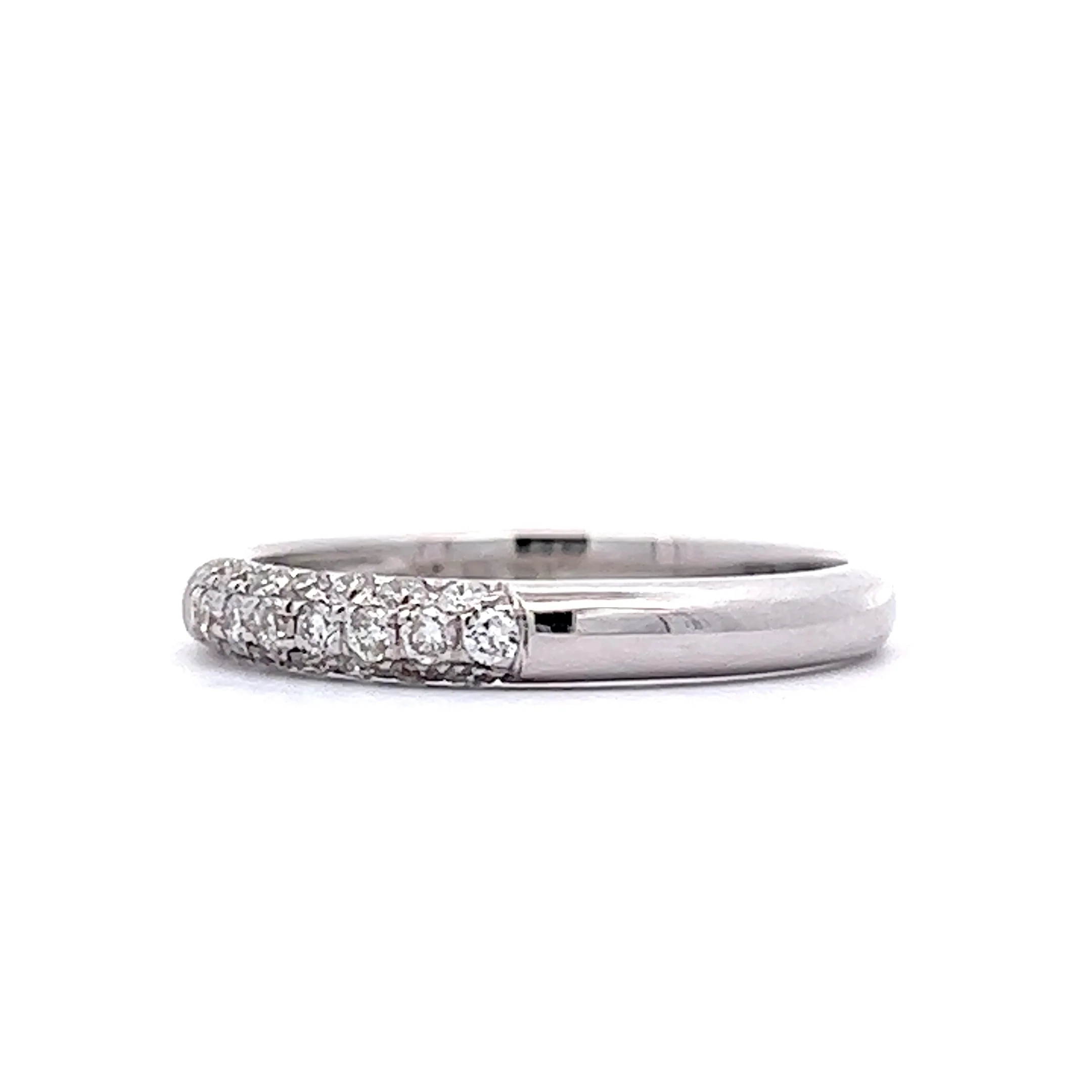 .30 Round Diamond Pave Wedding Band in 14k White Gold - Image 2