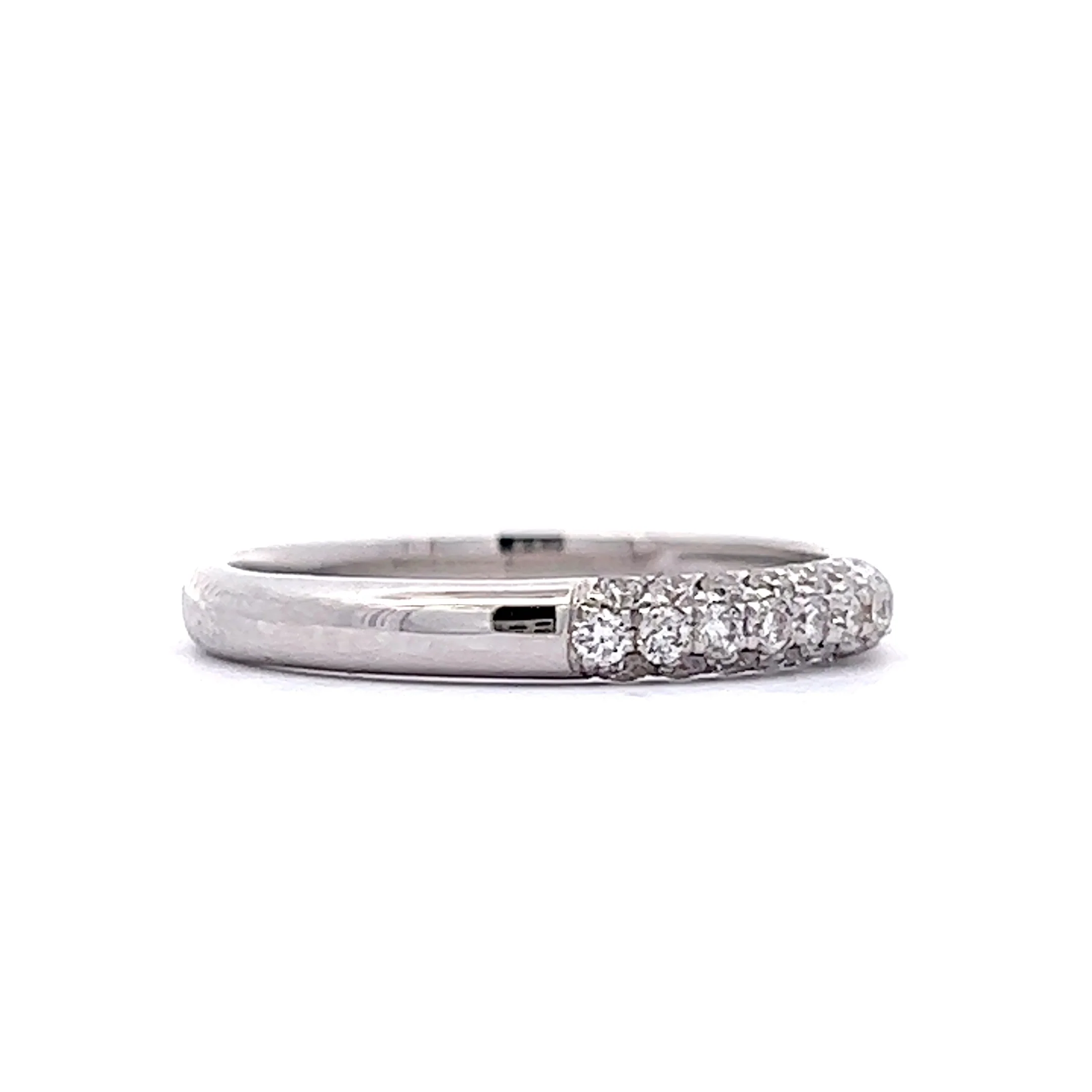 .30 Round Diamond Pave Wedding Band in 14k White Gold - Image 3