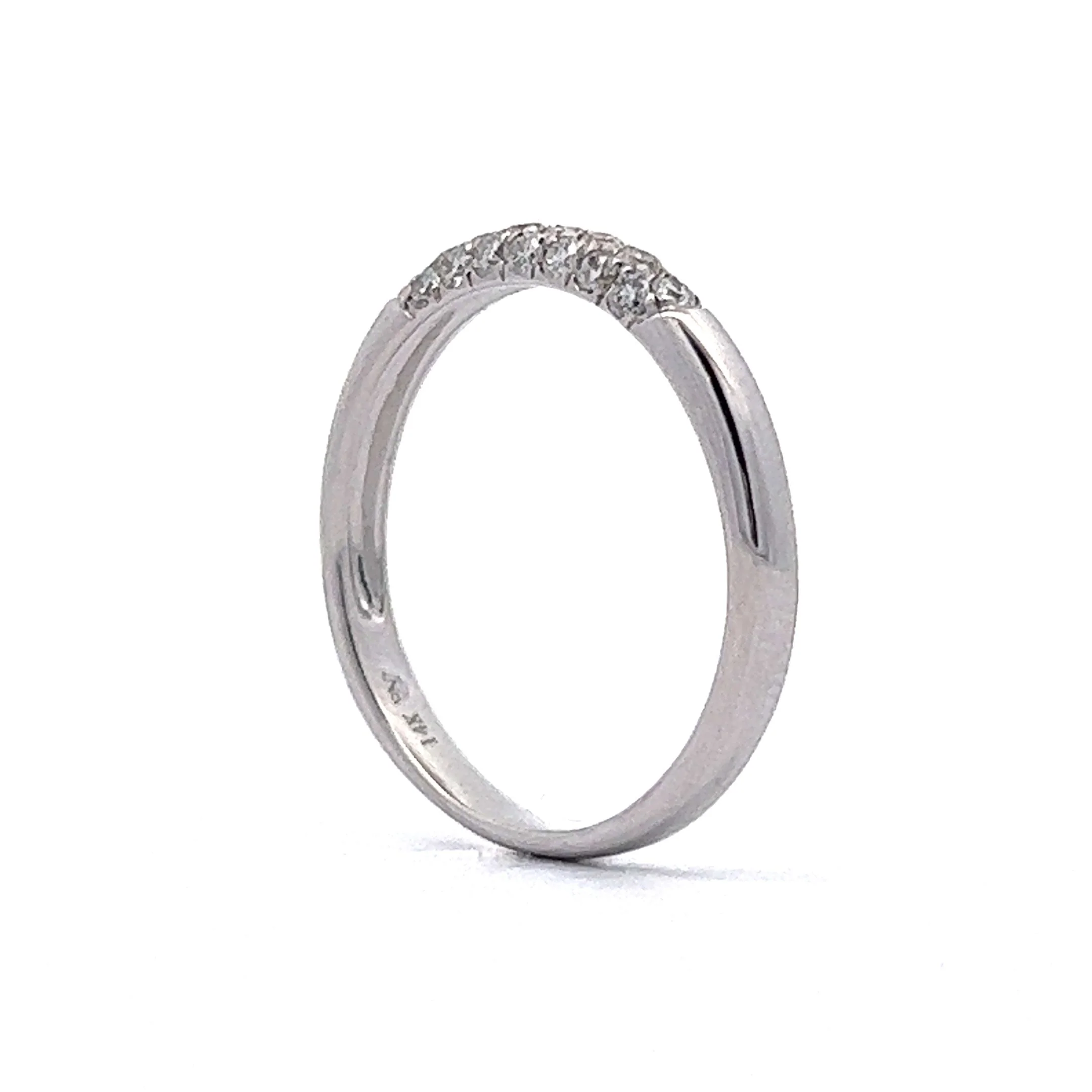 .30 Round Diamond Pave Wedding Band in 14k White Gold - Image 5