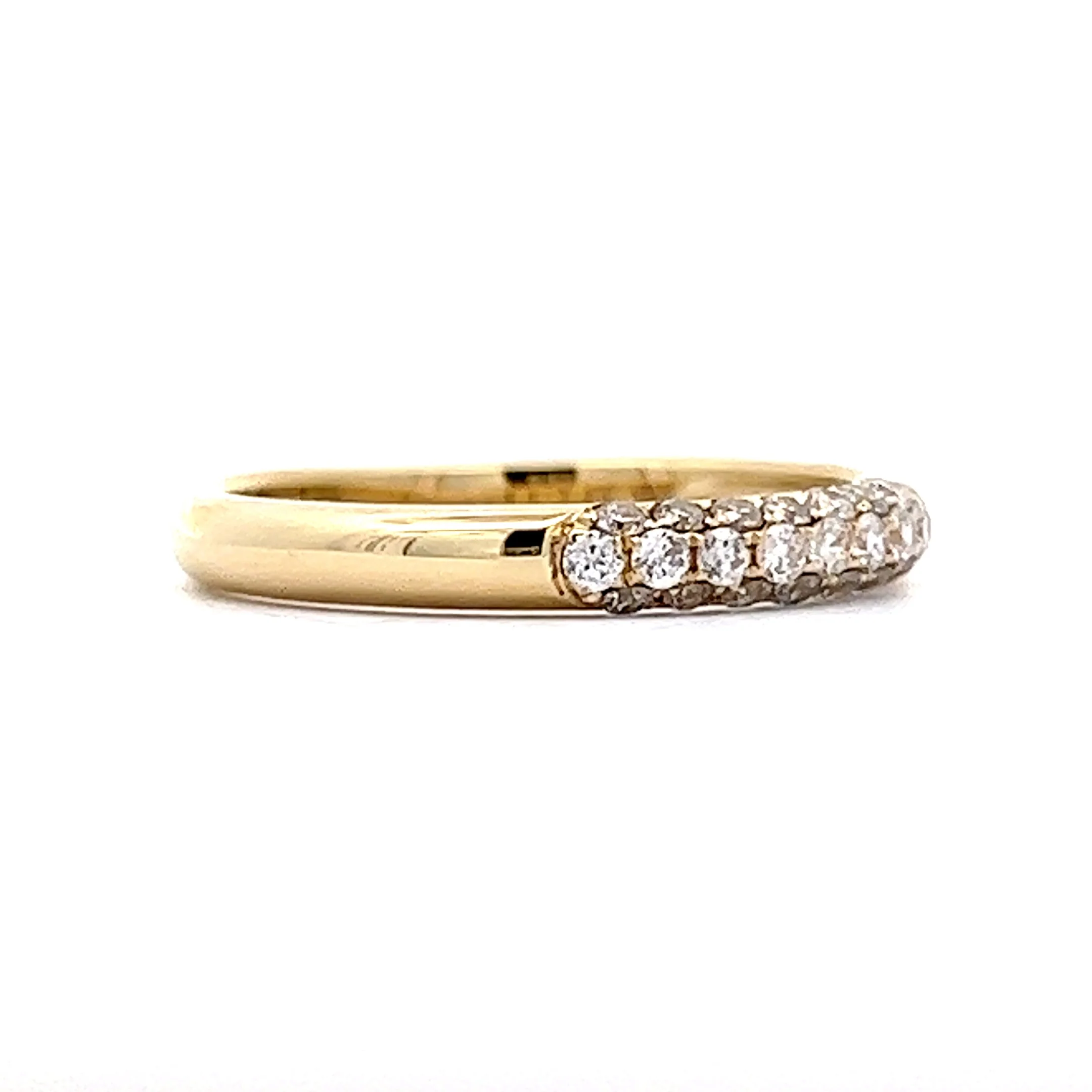 .30 Round Pave Diamond Wedding Band in 14K Yellow Gold - Image 3