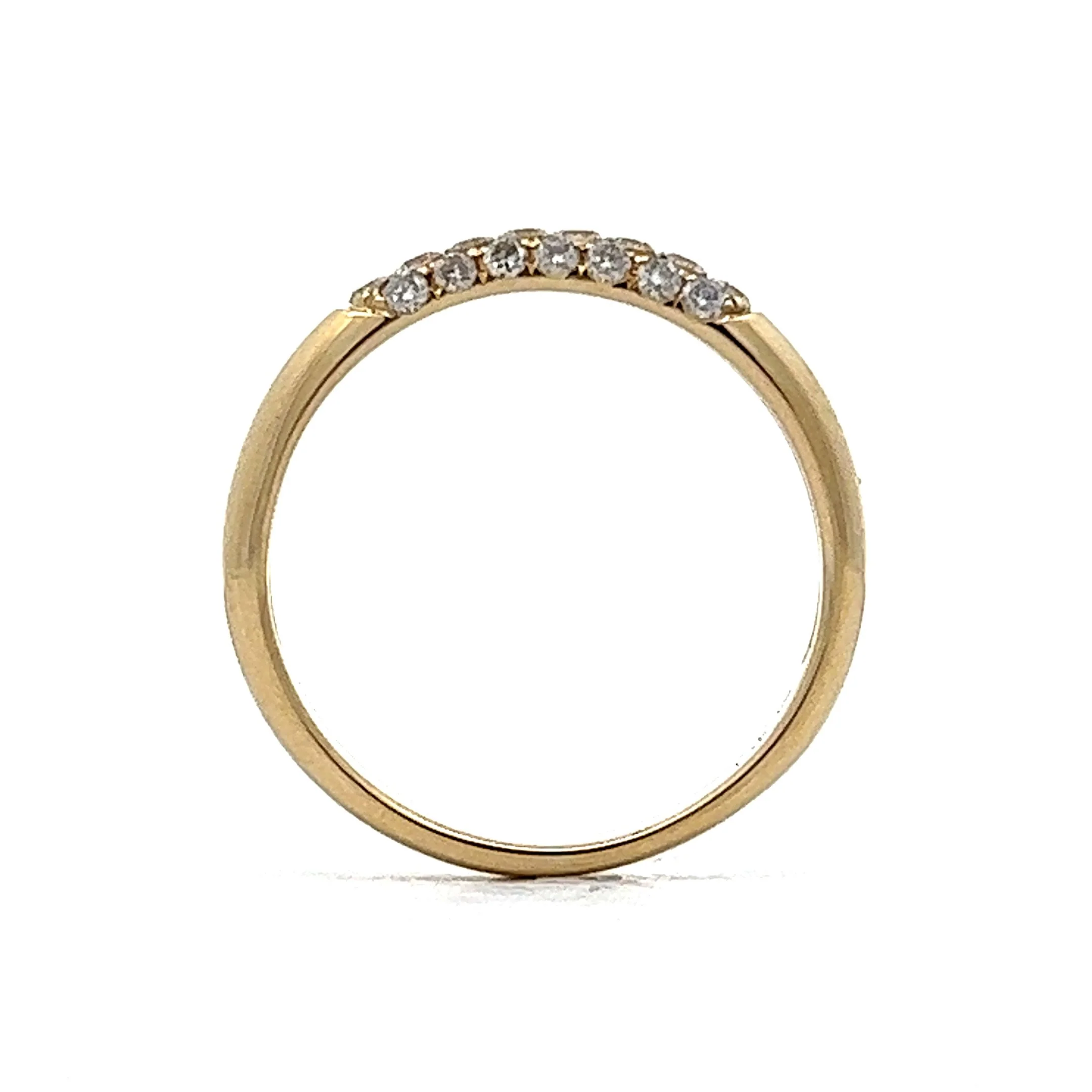.30 Round Pave Diamond Wedding Band in 14K Yellow Gold - Image 4