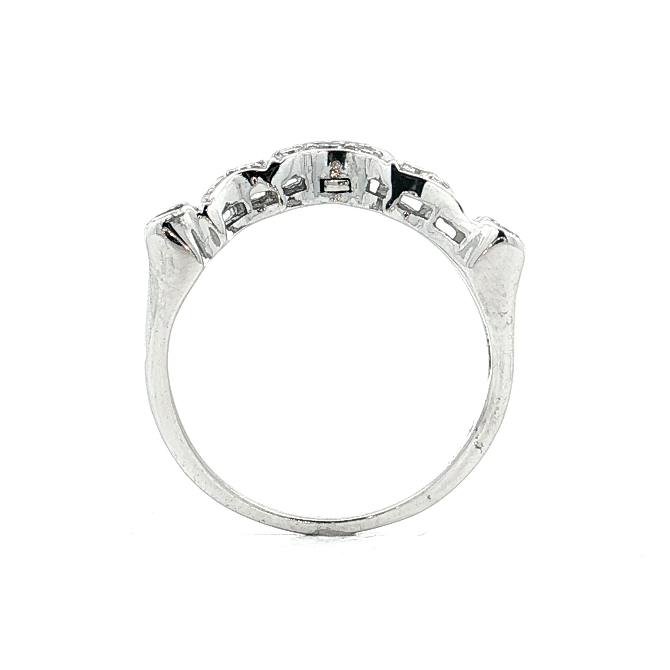 .30 Vintage 1950's Diamond Contour Wedding Band 14k - Image 4