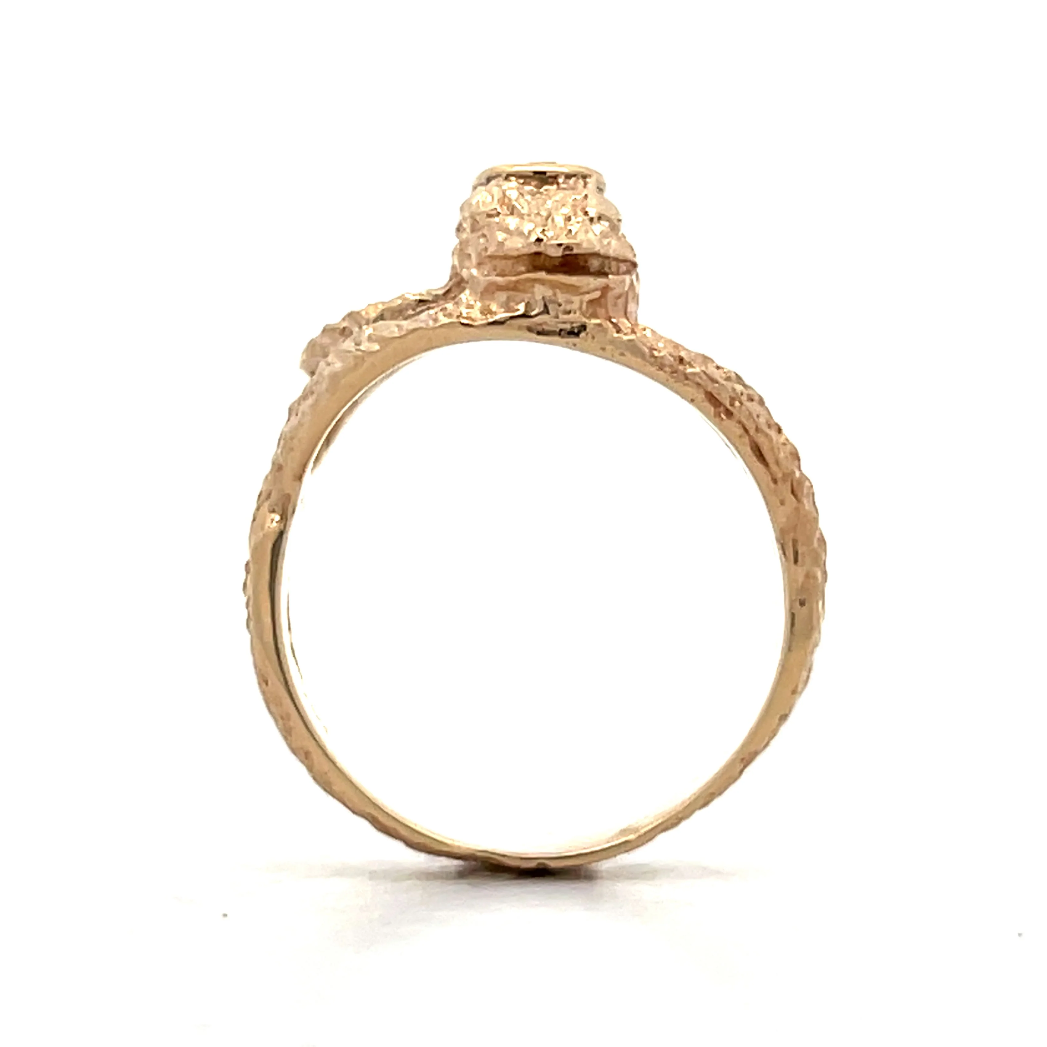 .30 Vintage Old Mine Cut Diamond Snake Ring in 14k - Image 4