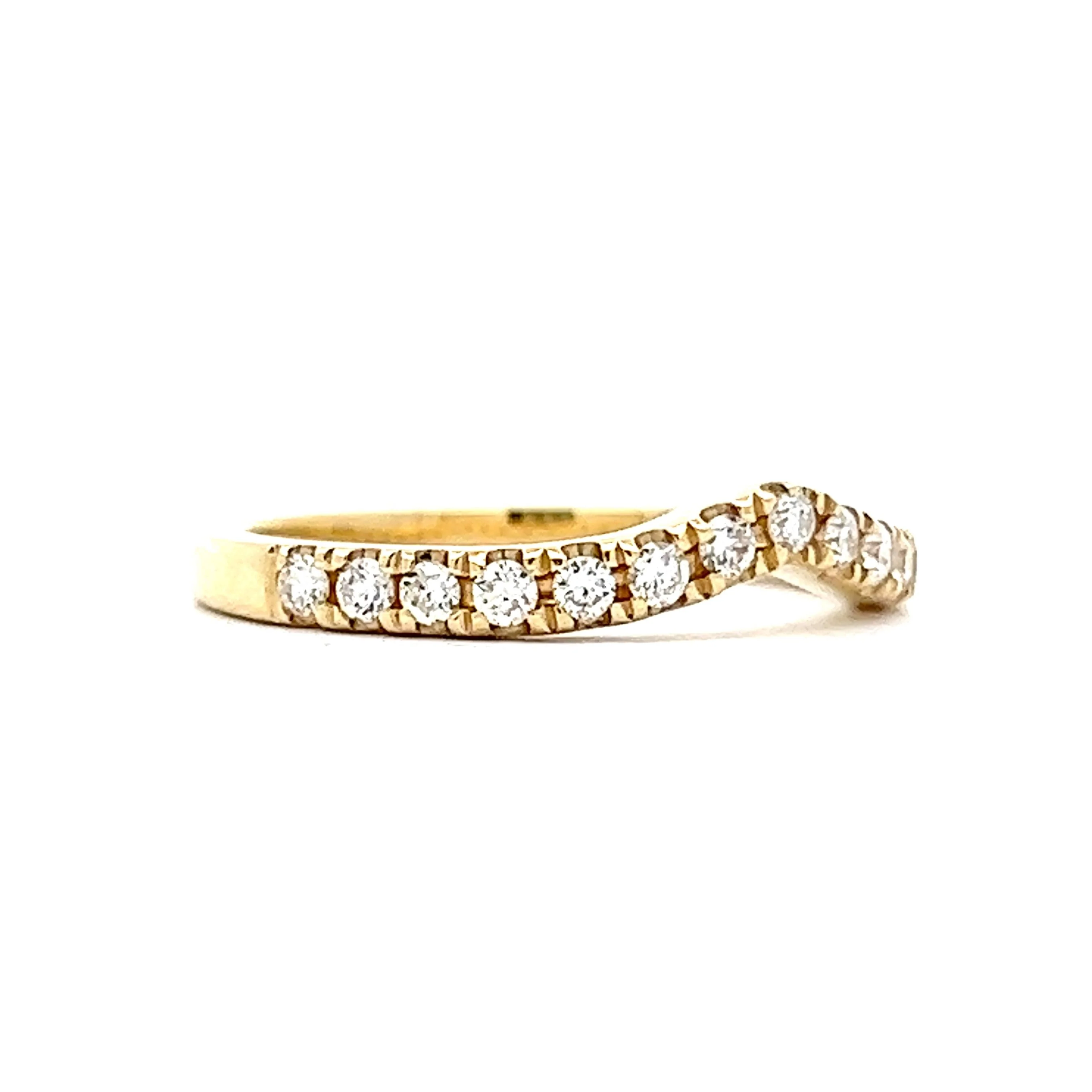 .30 Diamond Contoured Stacking Ring in 14K Yellow Gold - Image 3