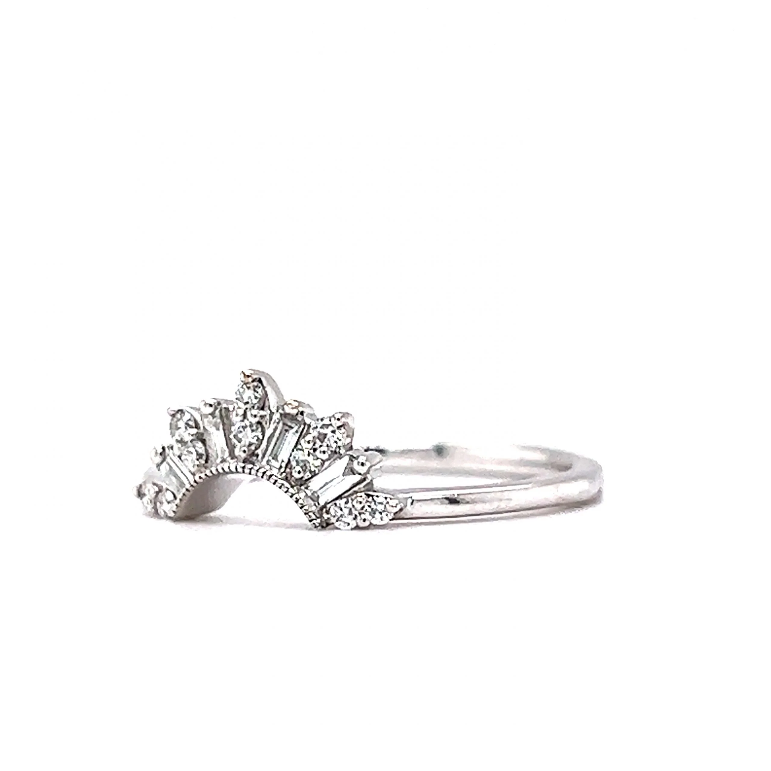 .31 Contour Diamond Wedding Band in 14k White Gold - Image 2