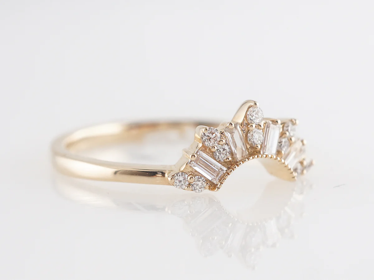 .31 Diamond Tiara Wedding Band in 14k Yellow Gold - Image 3