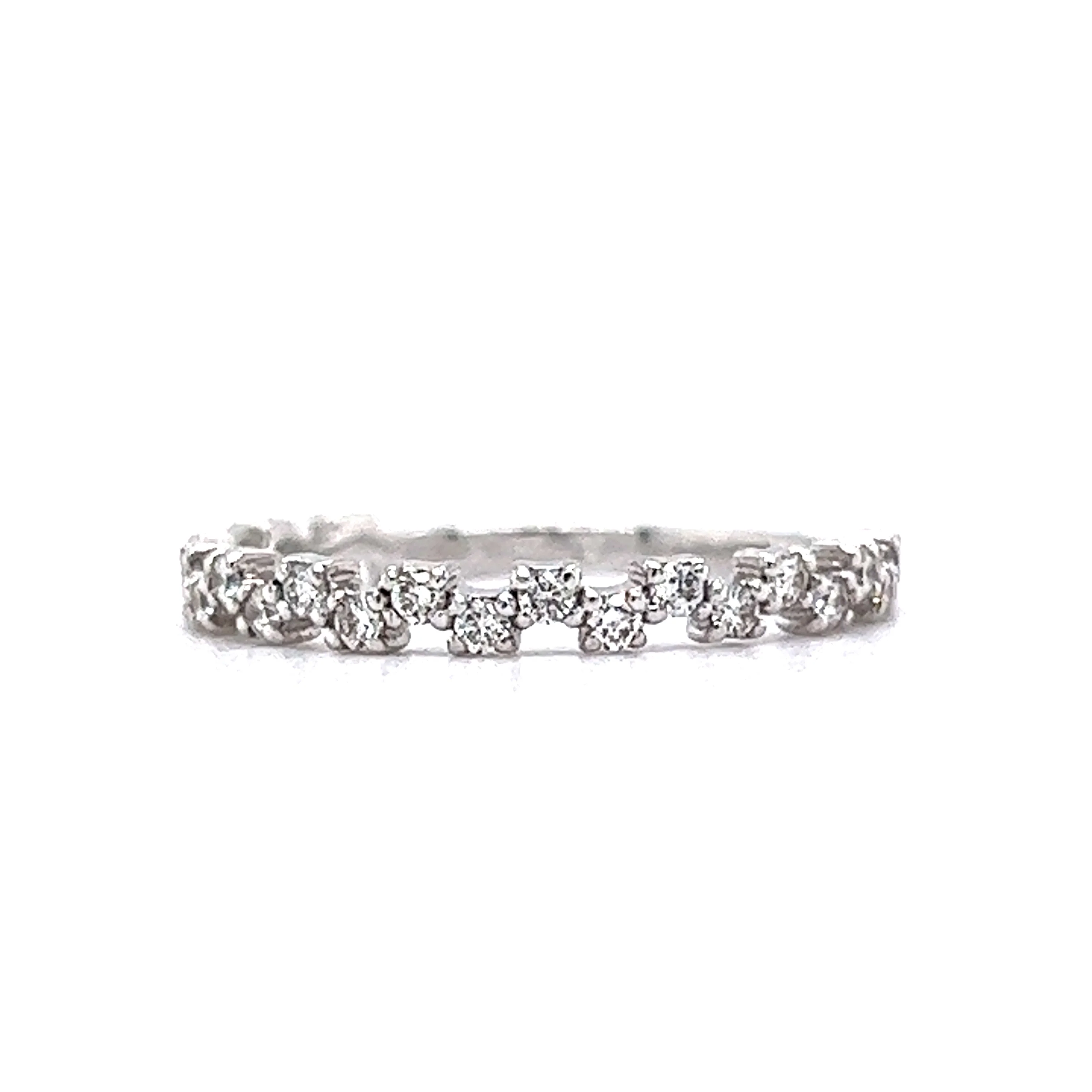 .31 Staggered Diamond Wedding Band in 14k White Gold - Image 2