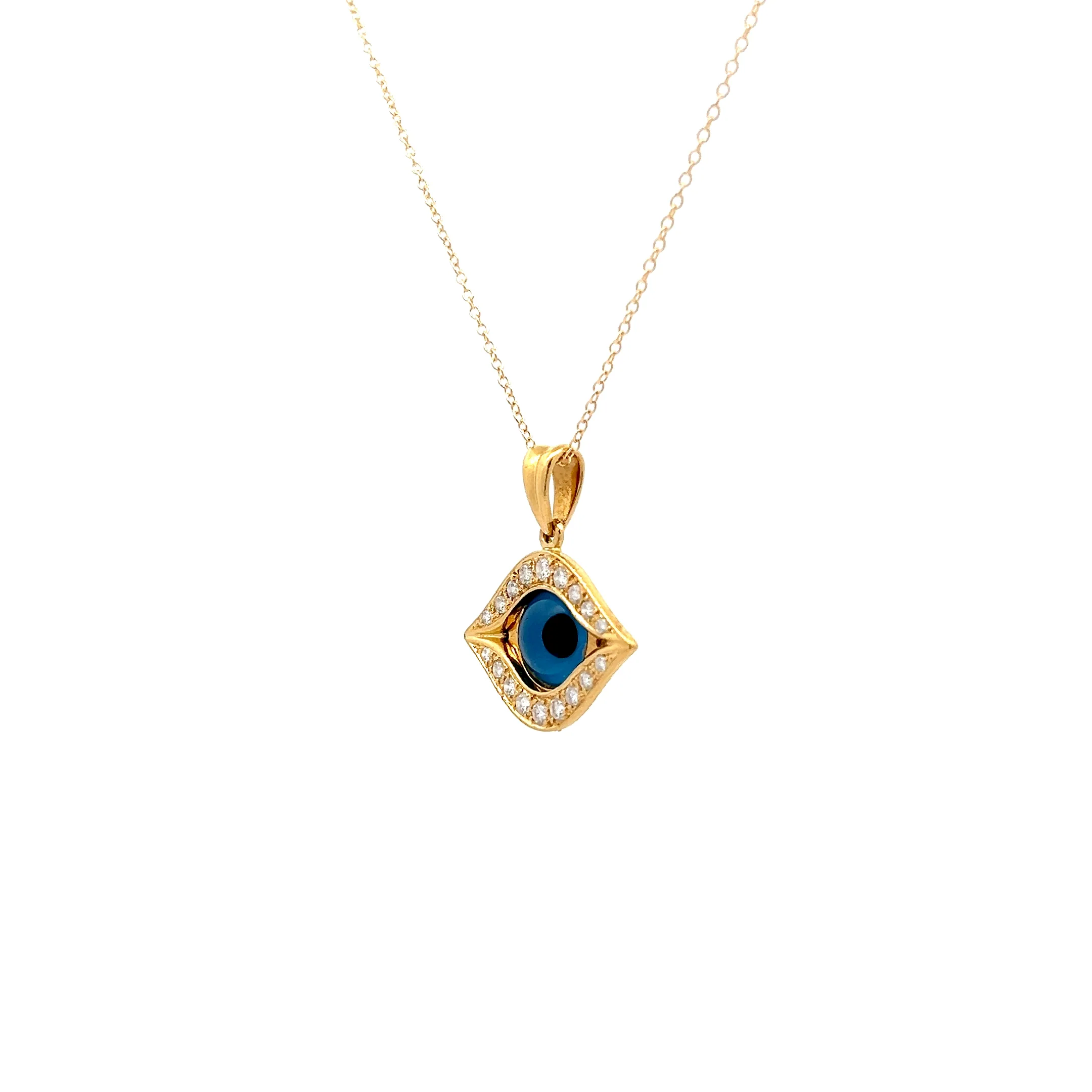 .32 Diamond Evil Eye Pendant Necklace in 18k - Image 2