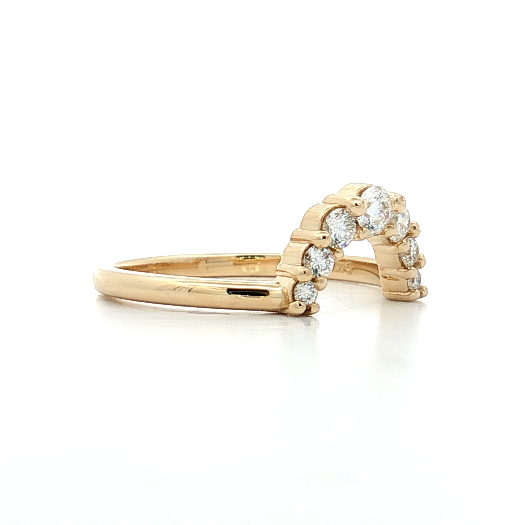 .33 Diamond Contoured Stacking Band 14k Yellow Gold - Image 3