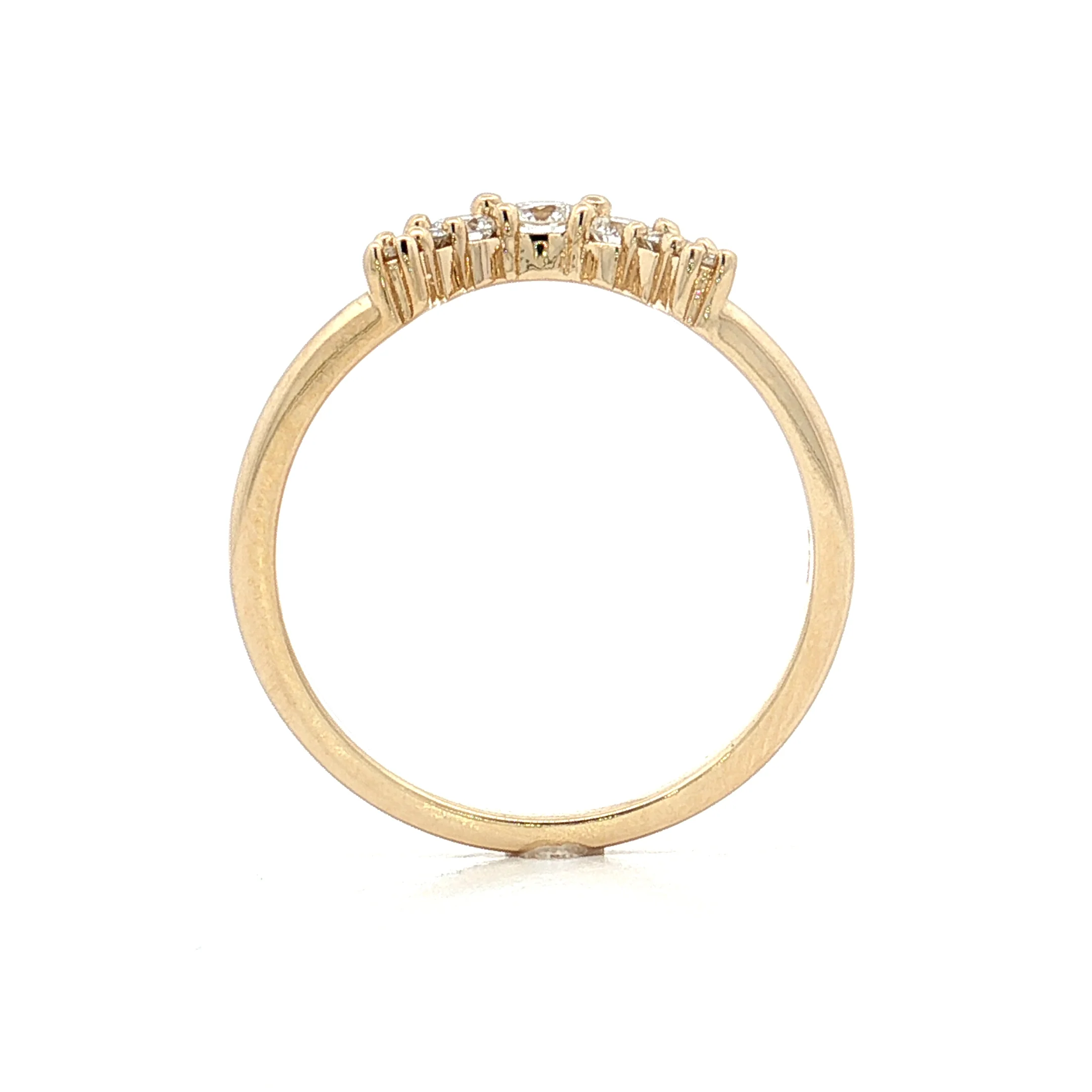 .33 Diamond Contoured Stacking Band 14k Yellow Gold - Image 4