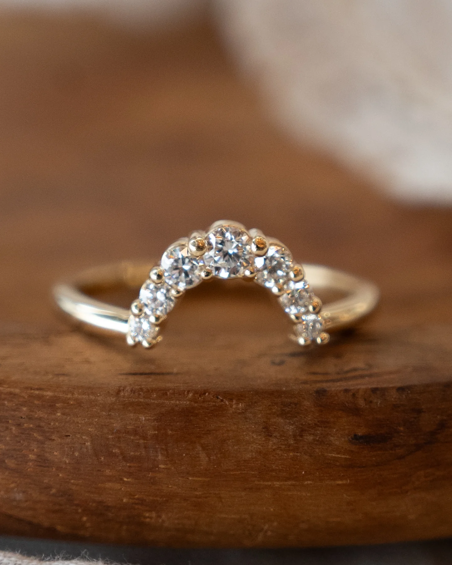 .33 Diamond Contoured Stacking Band 14k Yellow Gold - Image 6