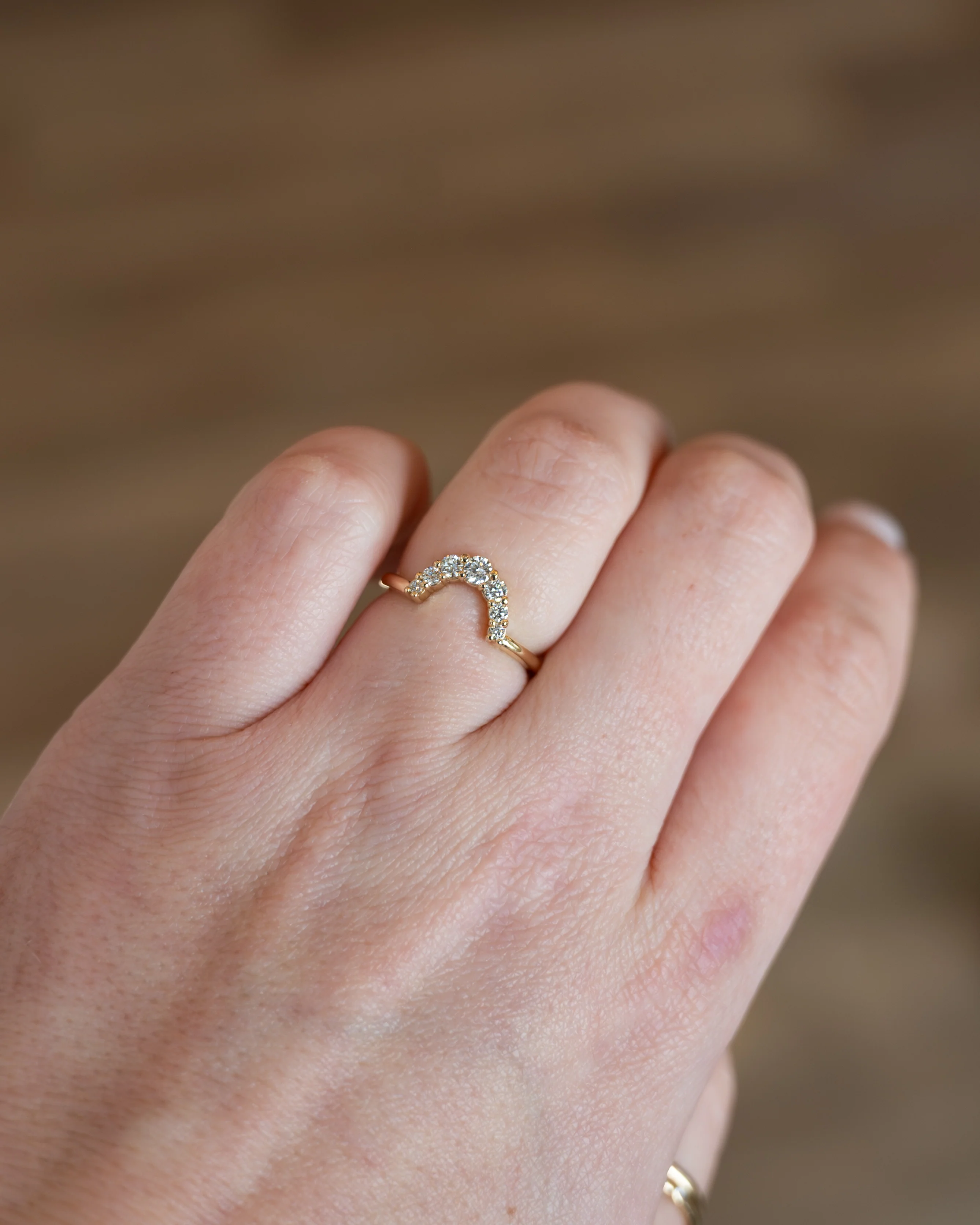 .33 Diamond Contoured Stacking Band 14k Yellow Gold - Image 7