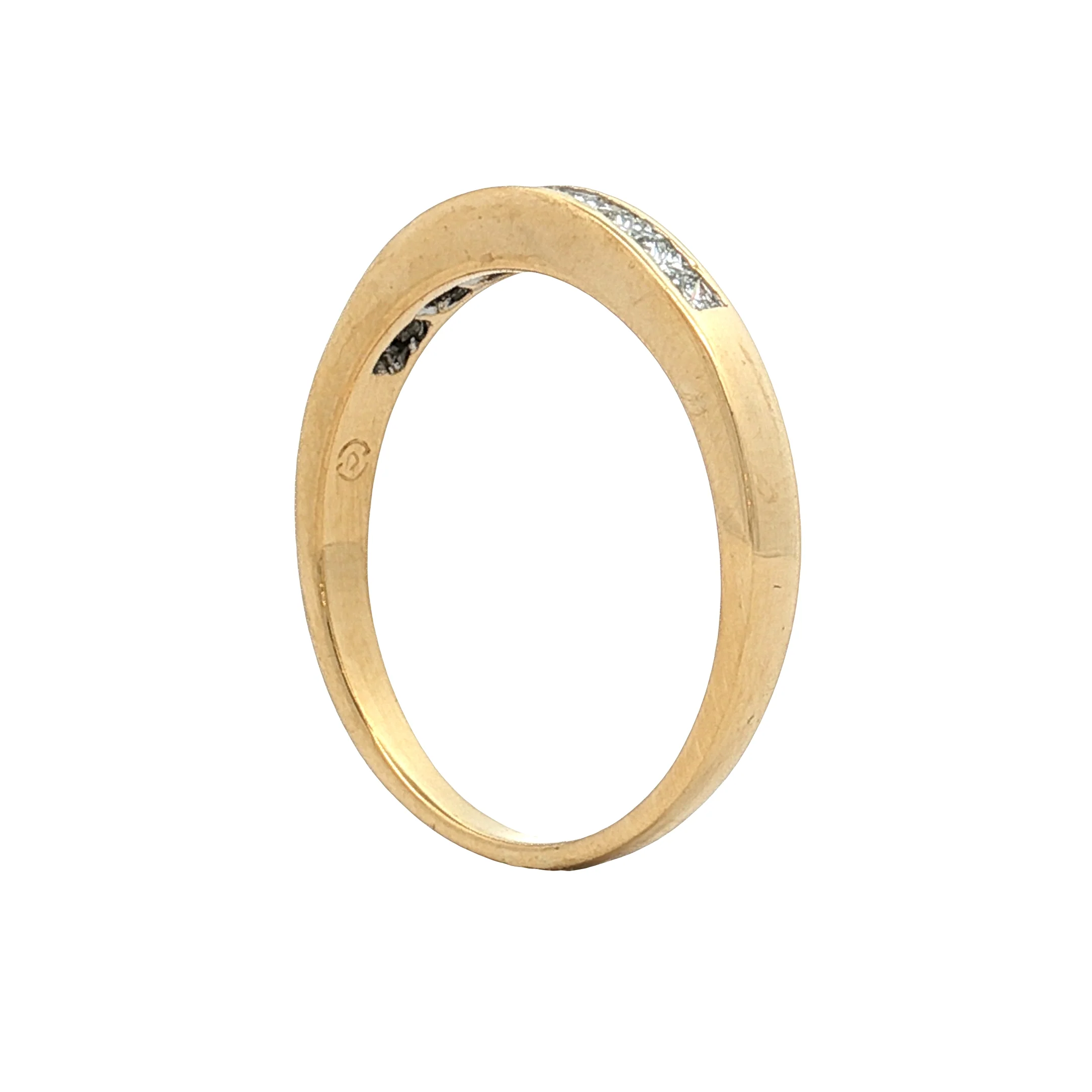 .33 Princess Cut Diamond Wedding Band 18k - Image 5