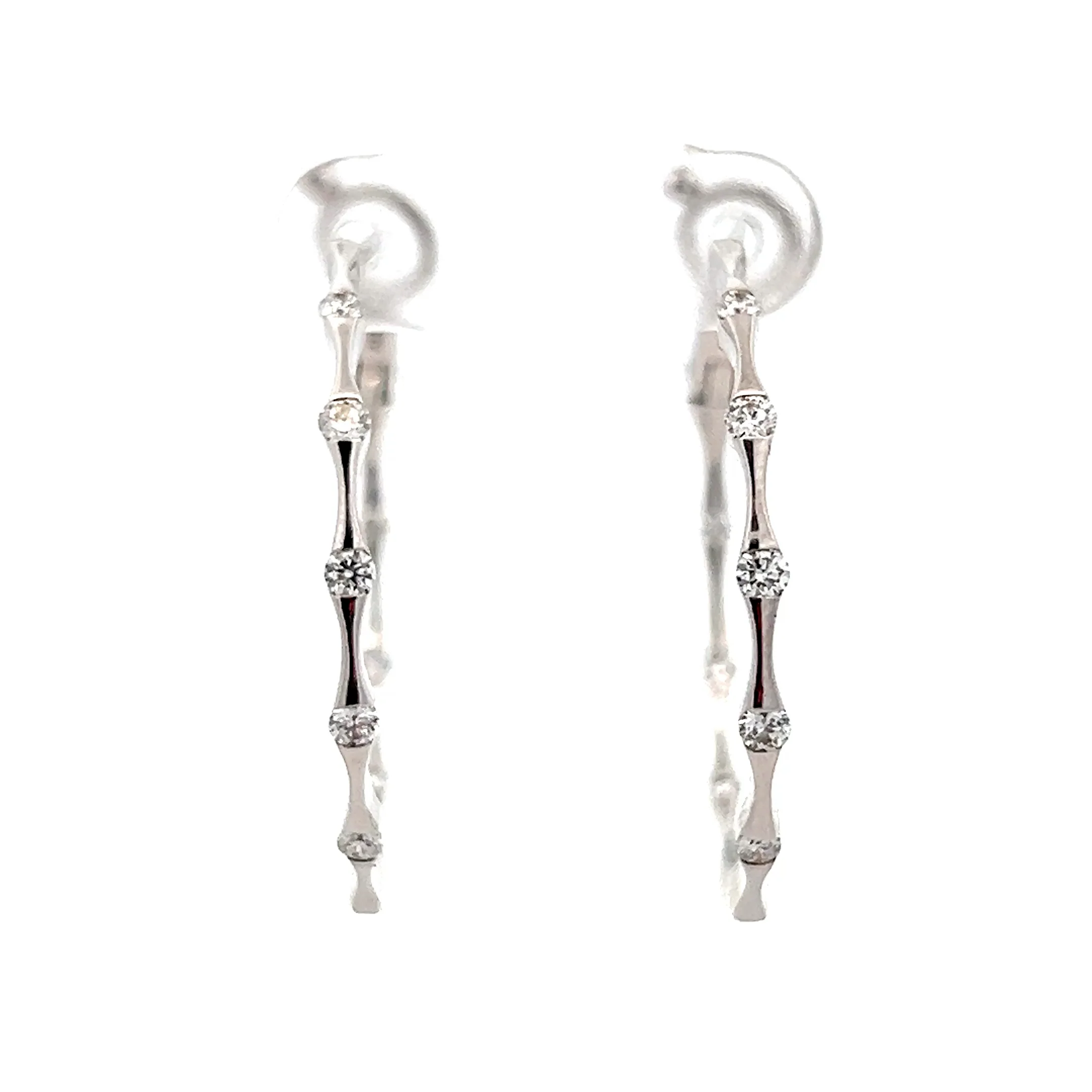 .33 Wavy Diamond Hoop Earrings in 18k