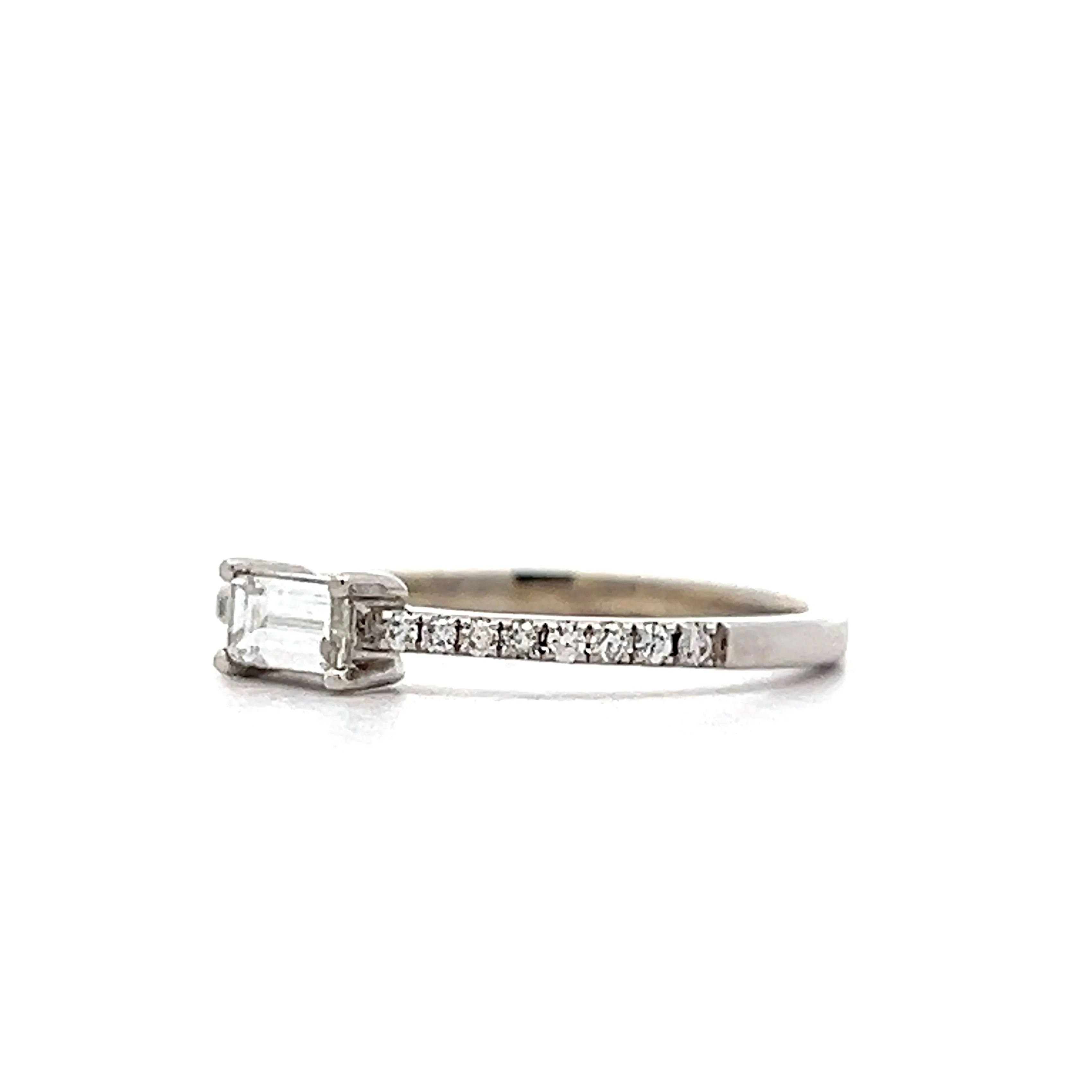 .34 Baguette Diamond Stacking Ring in 14k White Gold - Image 2