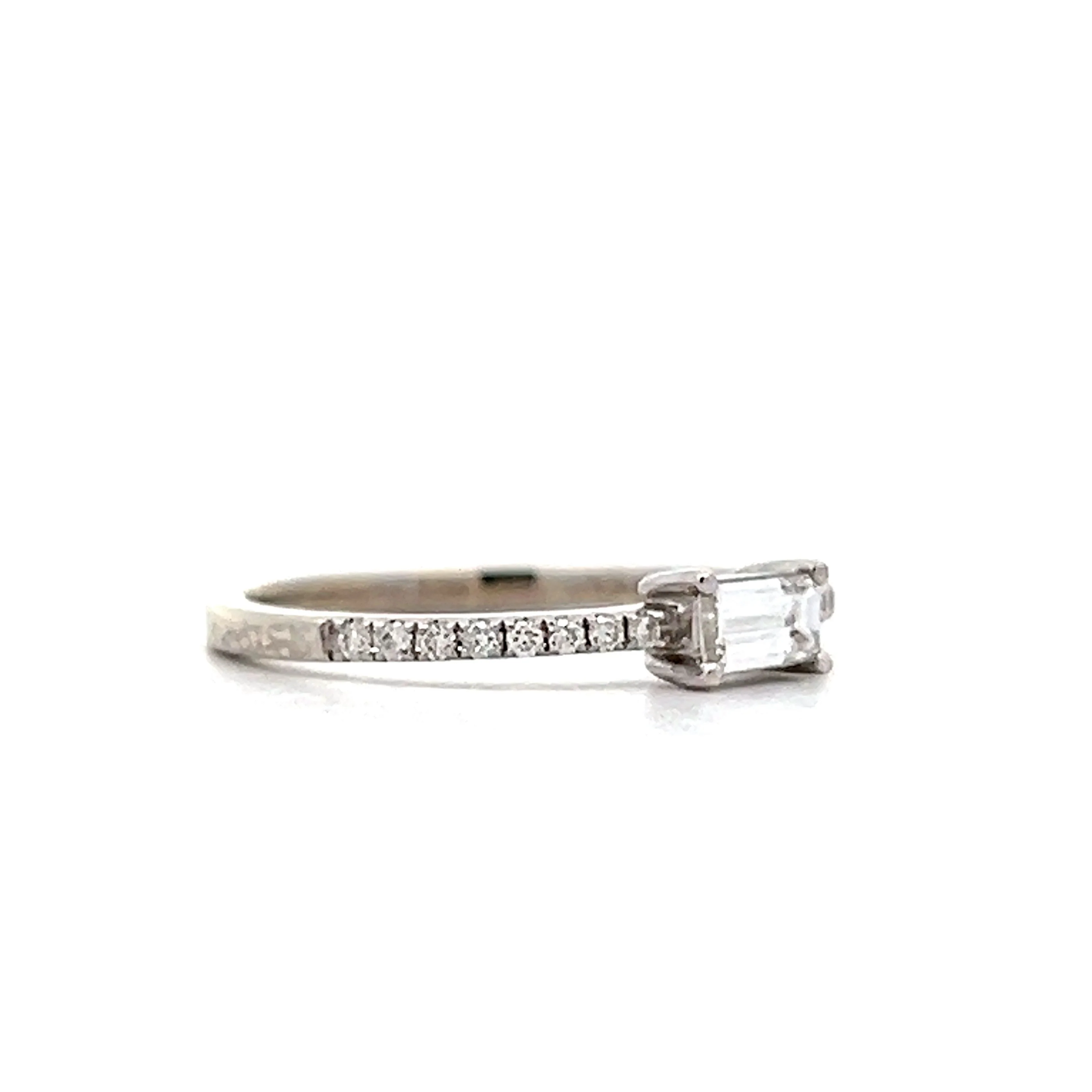 .34 Baguette Diamond Stacking Ring in 14k White Gold - Image 3