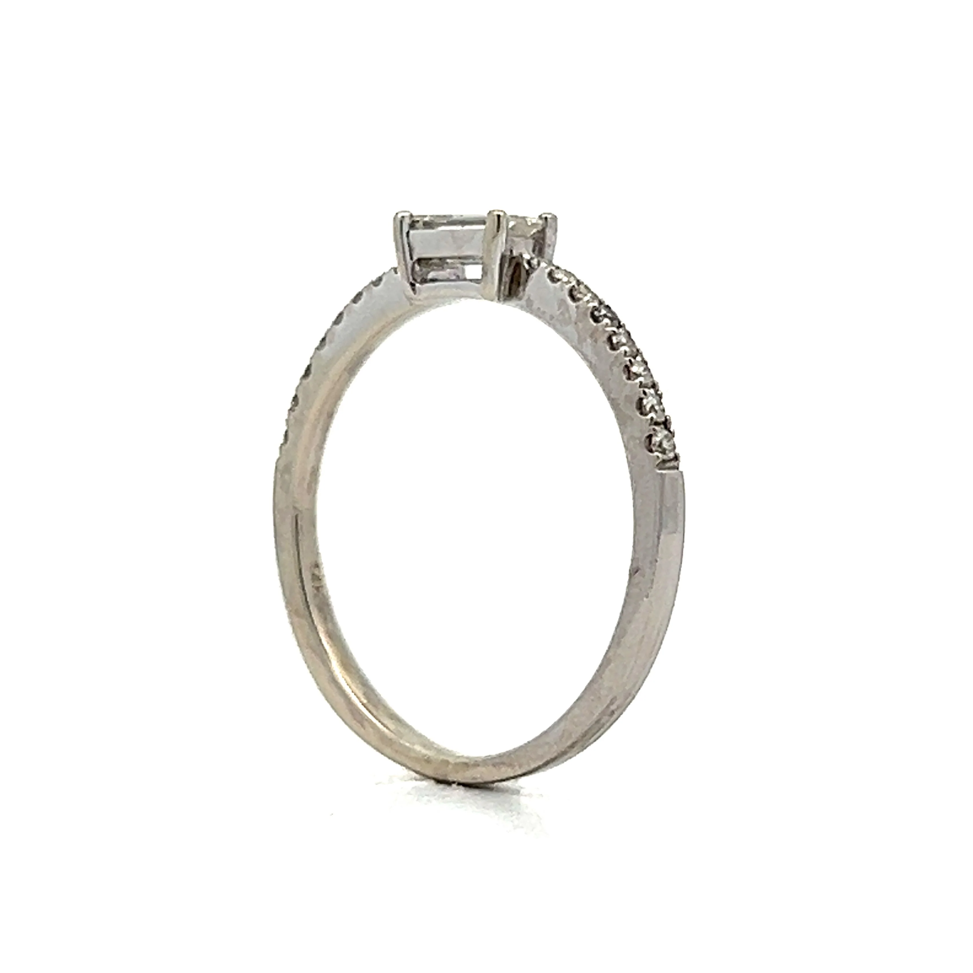 .34 Baguette Diamond Stacking Ring in 14k White Gold - Image 5