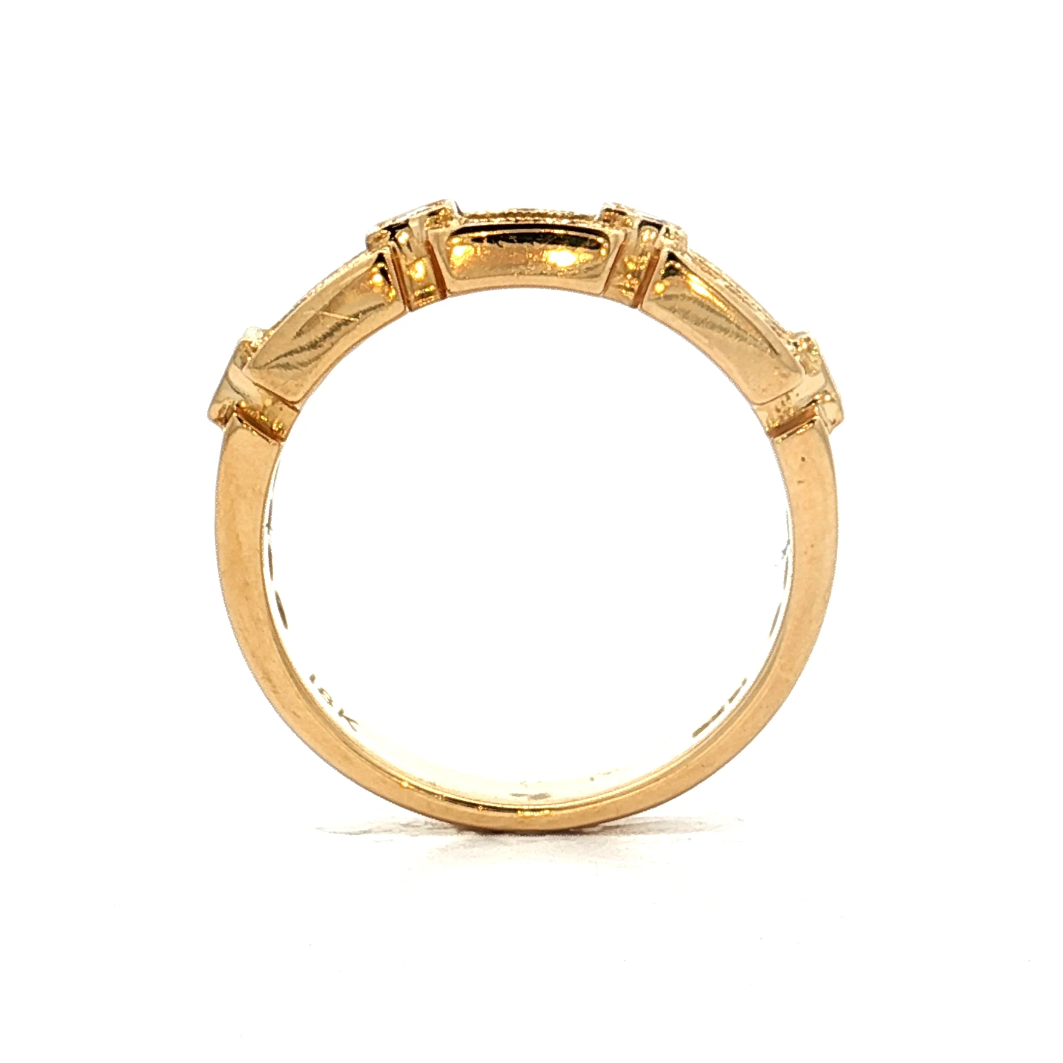 .34 Diamond Chain Link Ring 18k Yellow Gold - Image 5