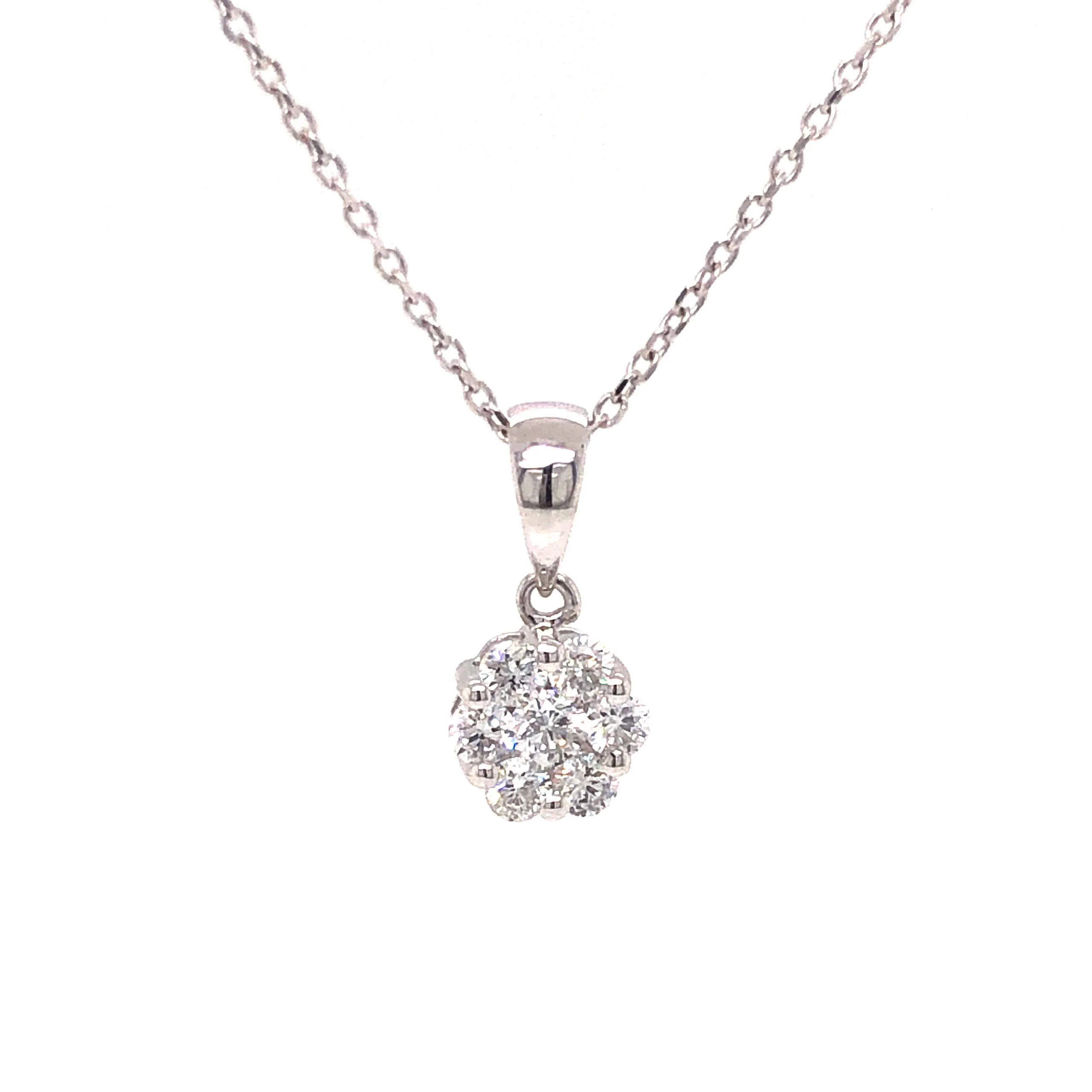 .34 Round Brilliant Diamond Pendant Necklace in 14k White Gold - Image 2