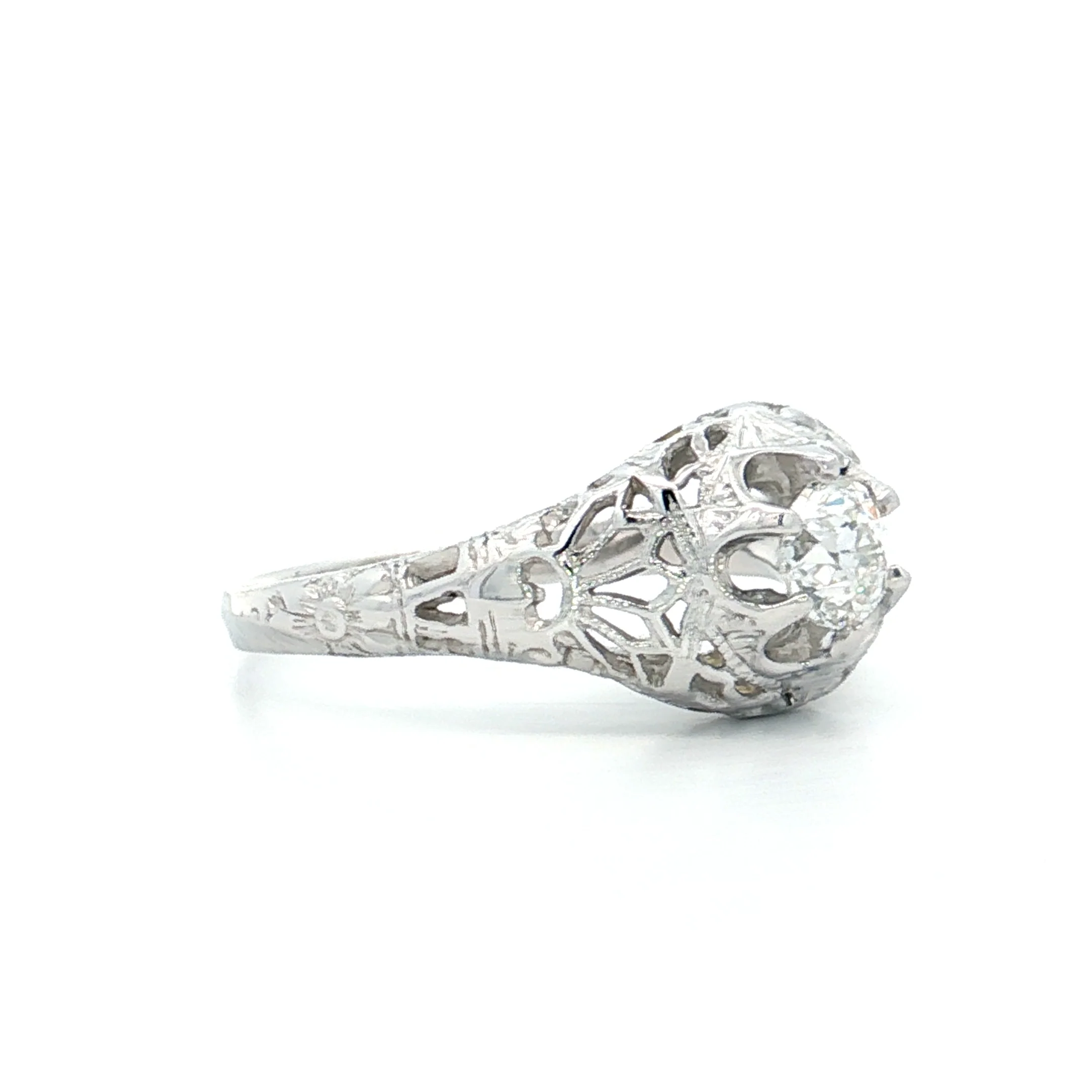.35 Antique Old Mine Diamond Engagement Ring 18k - Image 3