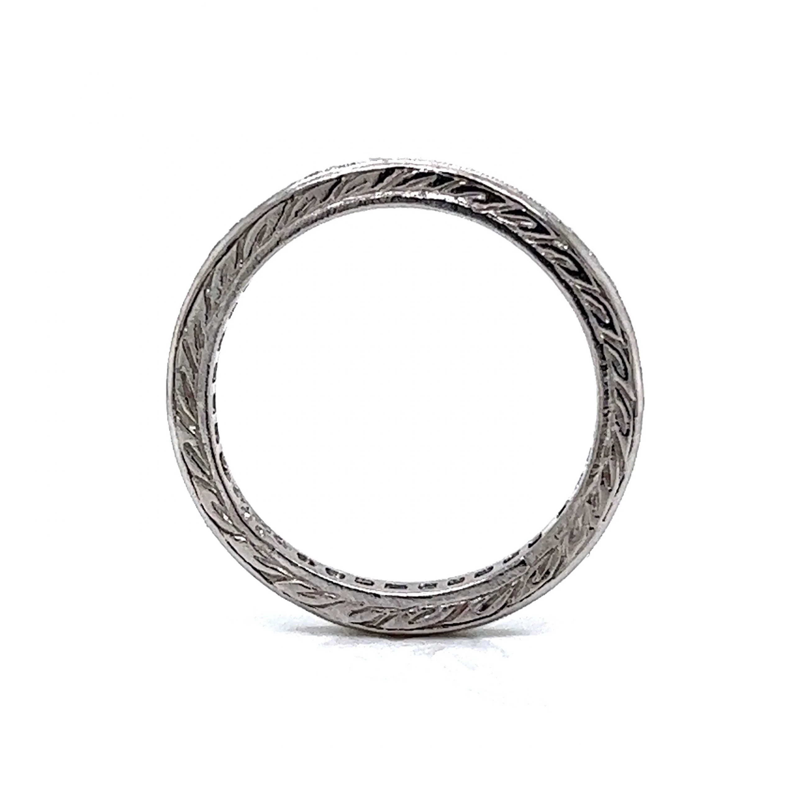 .35 Diamond Eternity Engraved Wedding Band in Platinum - Image 4
