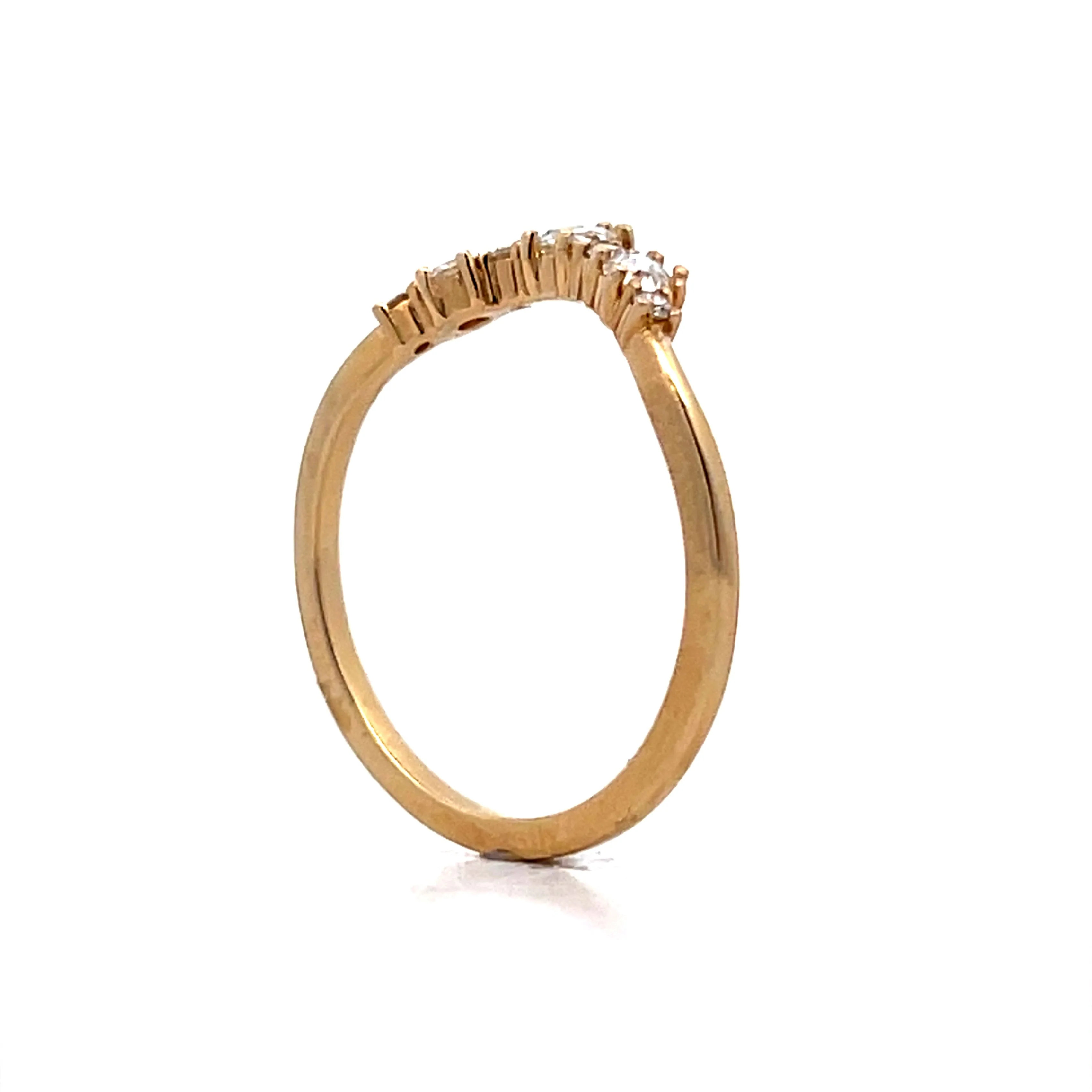 .35 Rose Cut Diamond Contour Wedding Band in 14k Yellow Gold - Image 5