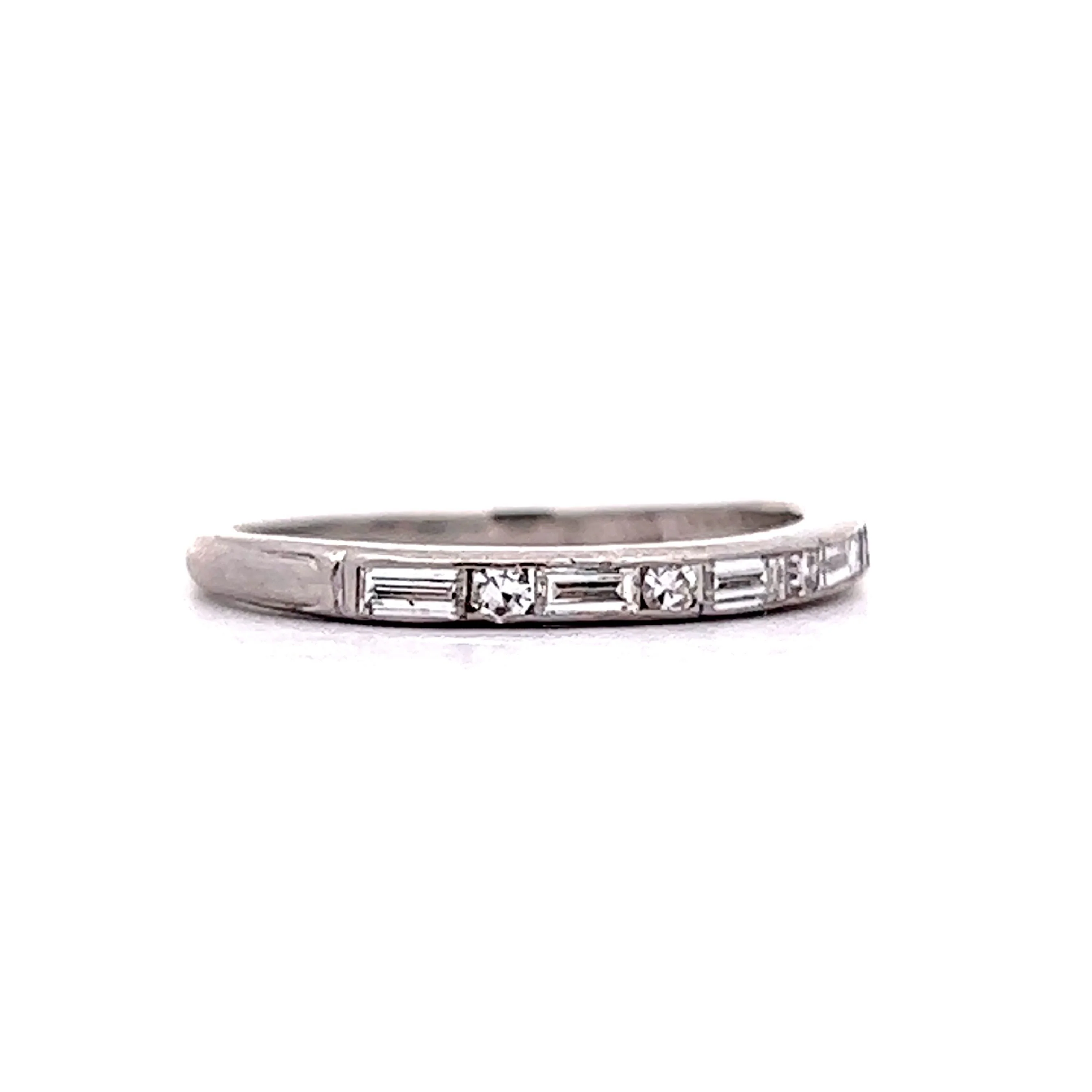 .35 Baguette & Round Diamond Wedding Band in Platinum - Image 3